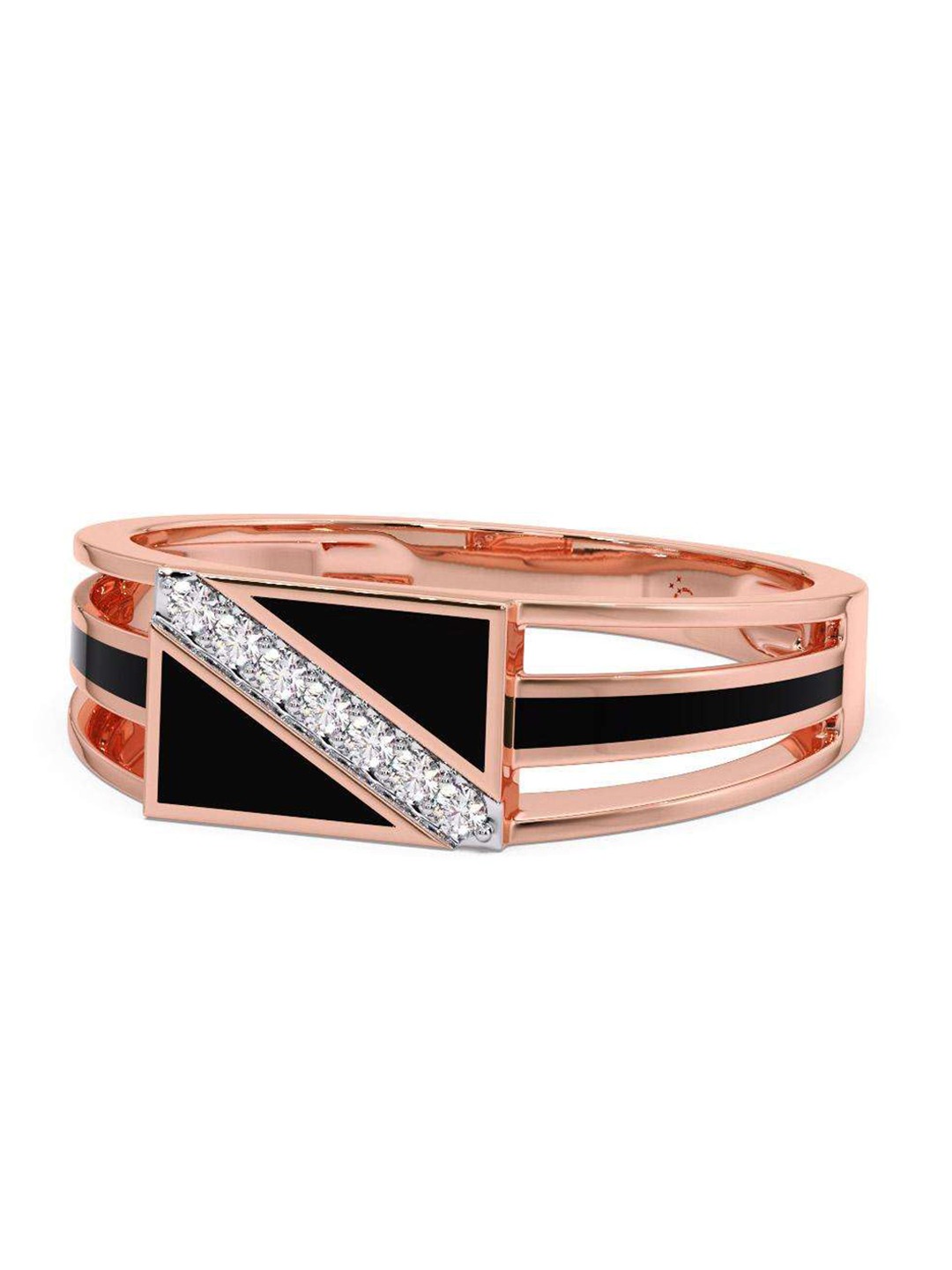

CANDERE A KALYAN JEWELLERS COMPANY Men 14KT Rose Gold Diamond Finger Ring - 4.19 g