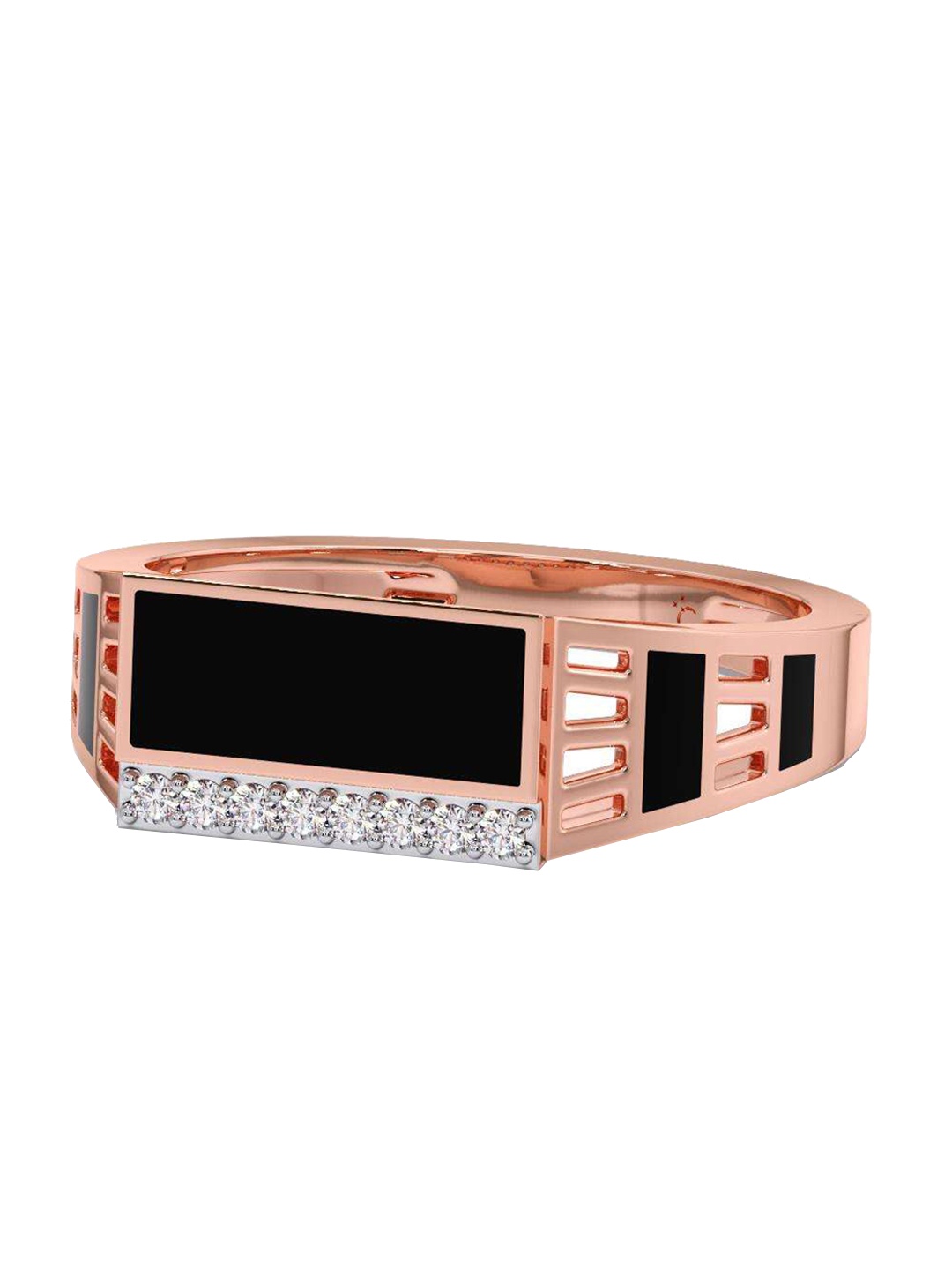 

CANDERE A KALYAN JEWELLERS COMPANY Men 18KT Rose Gold Diamond Finger Ring-3.99 g
