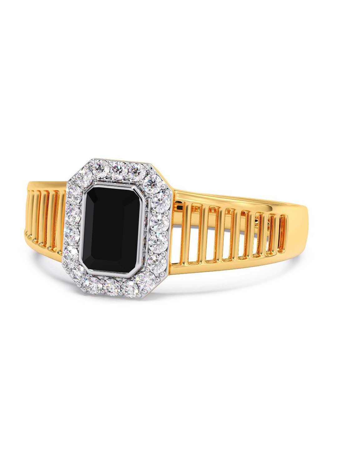 

CANDERE A KALYAN JEWELLERS COMPANY Men 14KT Gold Diamond Ring-3.89gm