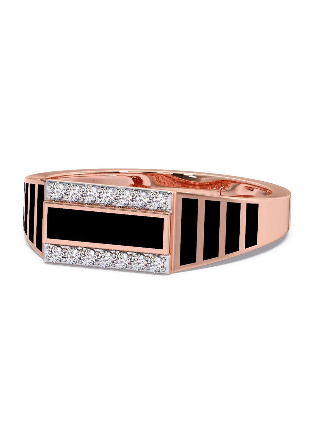 

CANDERE A KALYAN JEWELLERS COMPANY Men 18KT Rose Gold Diamond Finger Ring-3.8 g