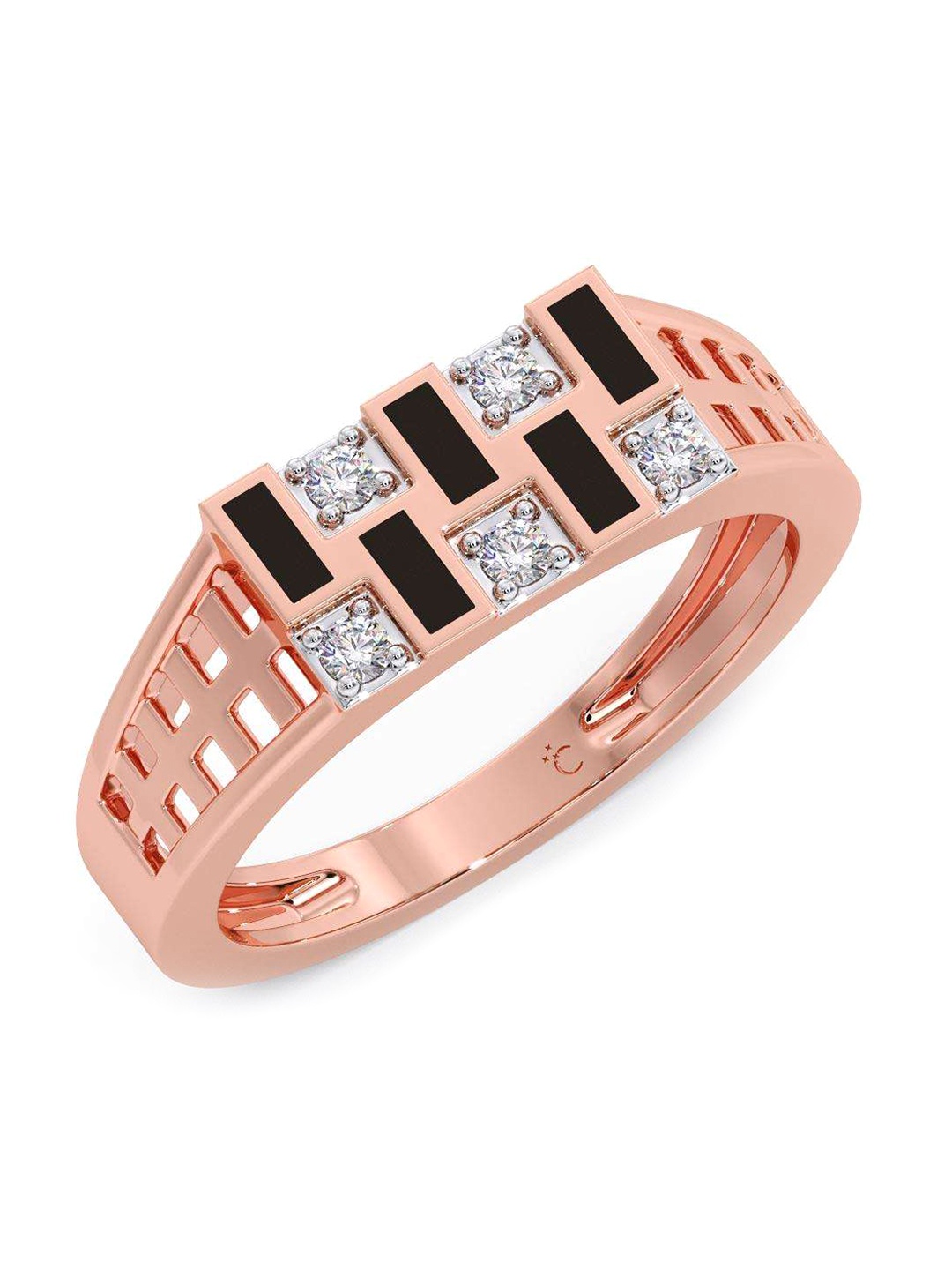 

CANDERE A KALYAN JEWELLERS COMPANY Men 14KT Rose Gold Diamond Finger Ring-3.73 gm