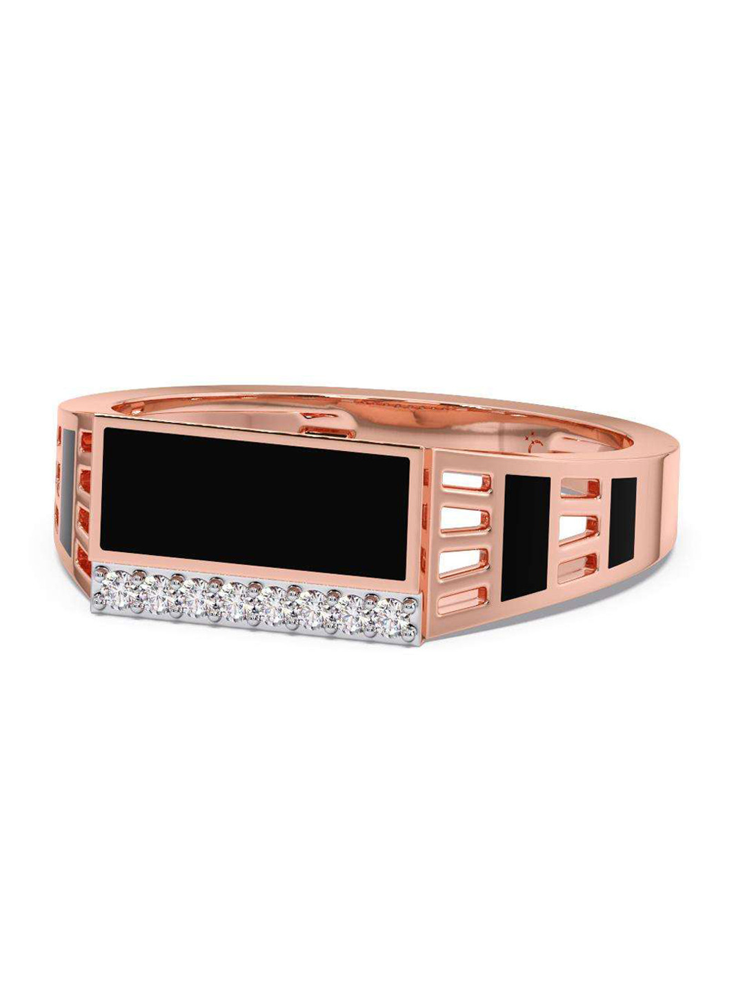 

CANDERE A KALYAN JEWELLERS COMPANY Men 14KT Rose Gold Diamond Finger Ring-3.34 gm