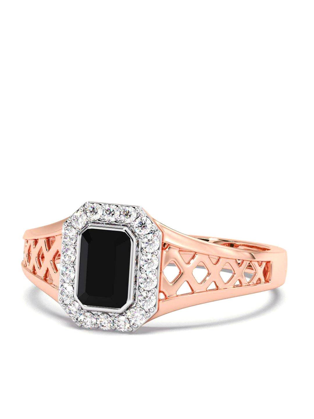 

CANDERE A KALYAN JEWELLERS COMPANY Men 18KT Rose Gold Diamond Finger Ring-4.95 g