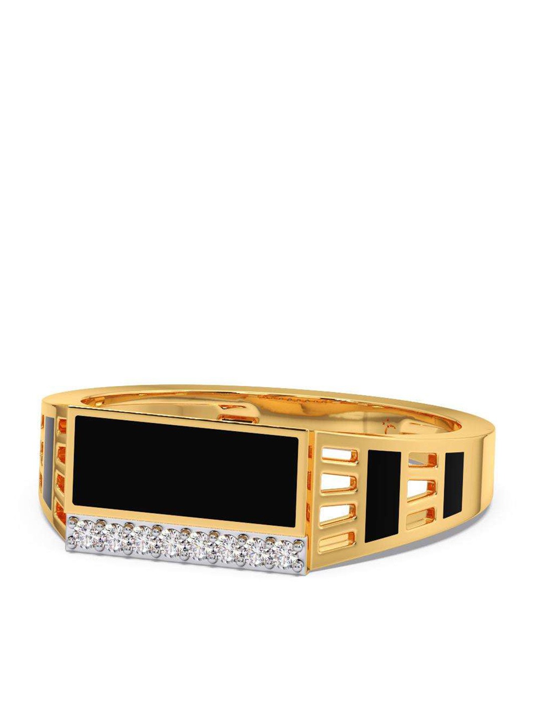 

CANDERE A KALYAN JEWELLERS COMPANY Men 14KT Gold Diamond Finger Ring-3.88 gm, Yellow