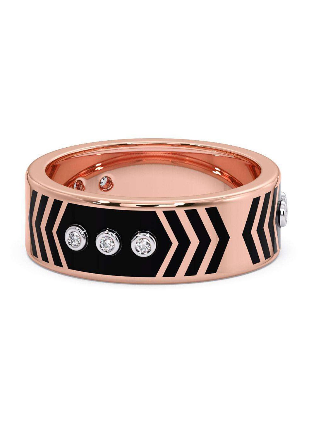 

CANDERE A KALYAN JEWELLERS COMPANY Men 14KT Rose Gold Diamond Finger Ring-4.52gm