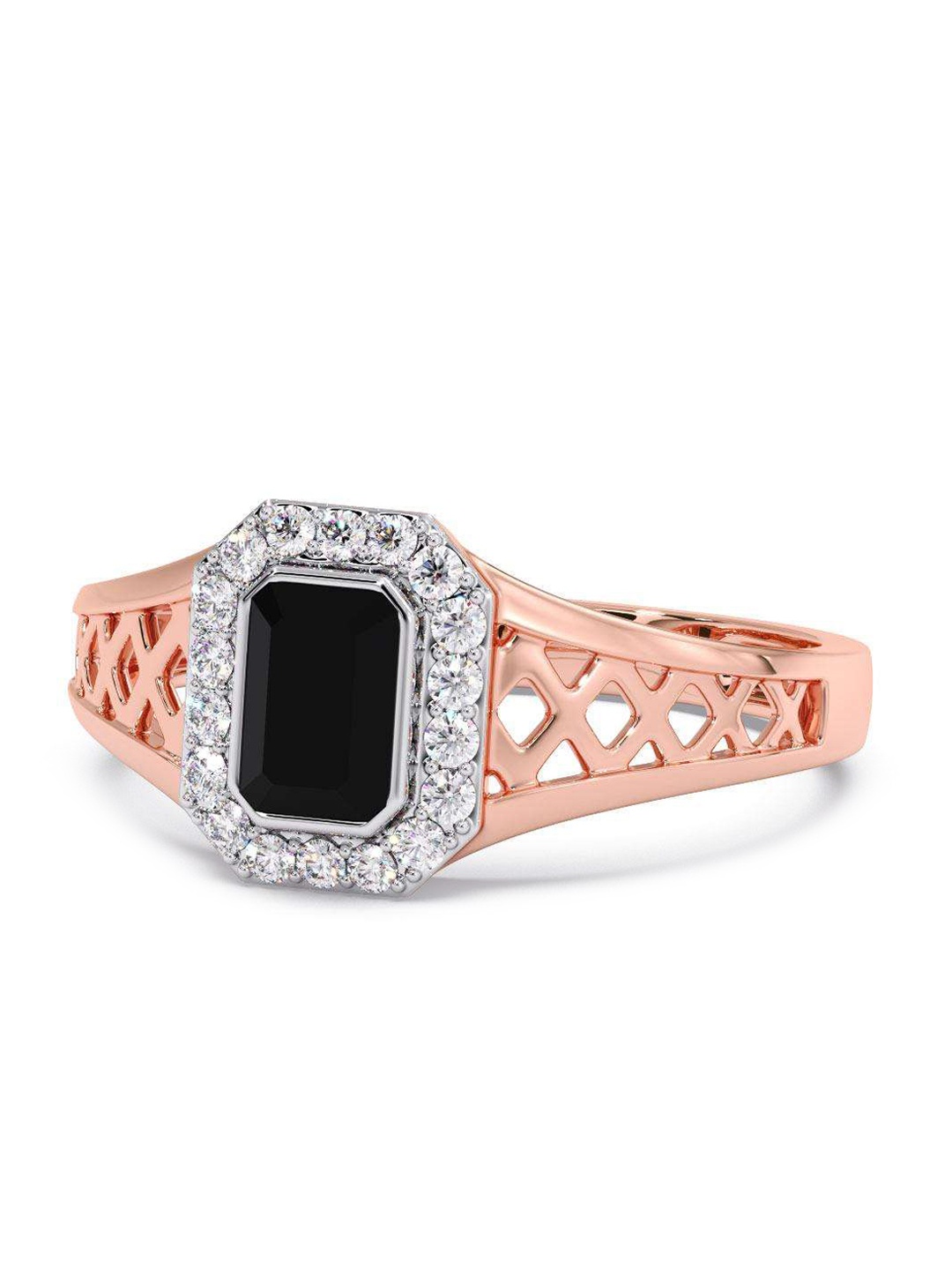 

CANDERE A KALYAN JEWELLERS COMPANY Men 18KT Rose-Gold Diamond Ring-5.03gm