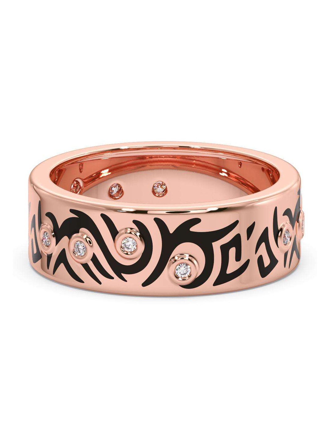 

CANDERE A KALYAN JEWELLERS COMPANY Men Diamond-Studded 14KT Rose Gold Ring- 5.1gm