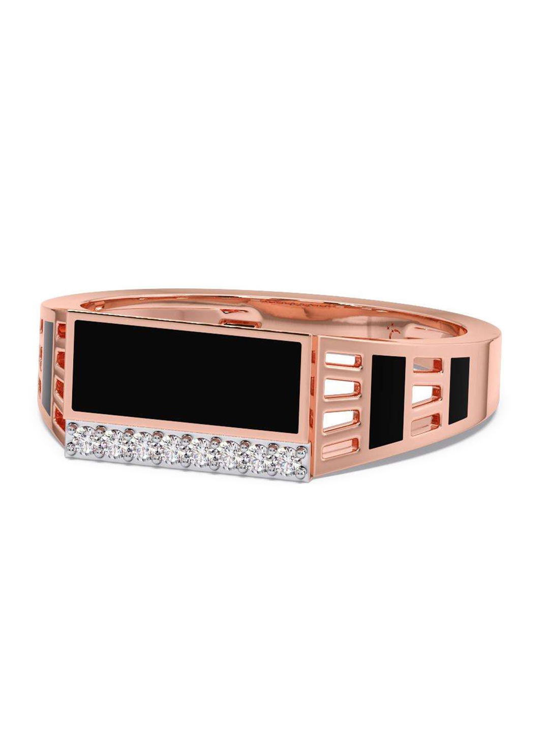 

CANDERE A KALYAN JEWELLERS COMPANY Men 18KT Rose Gold Diamond Finger Ring-4.13 g