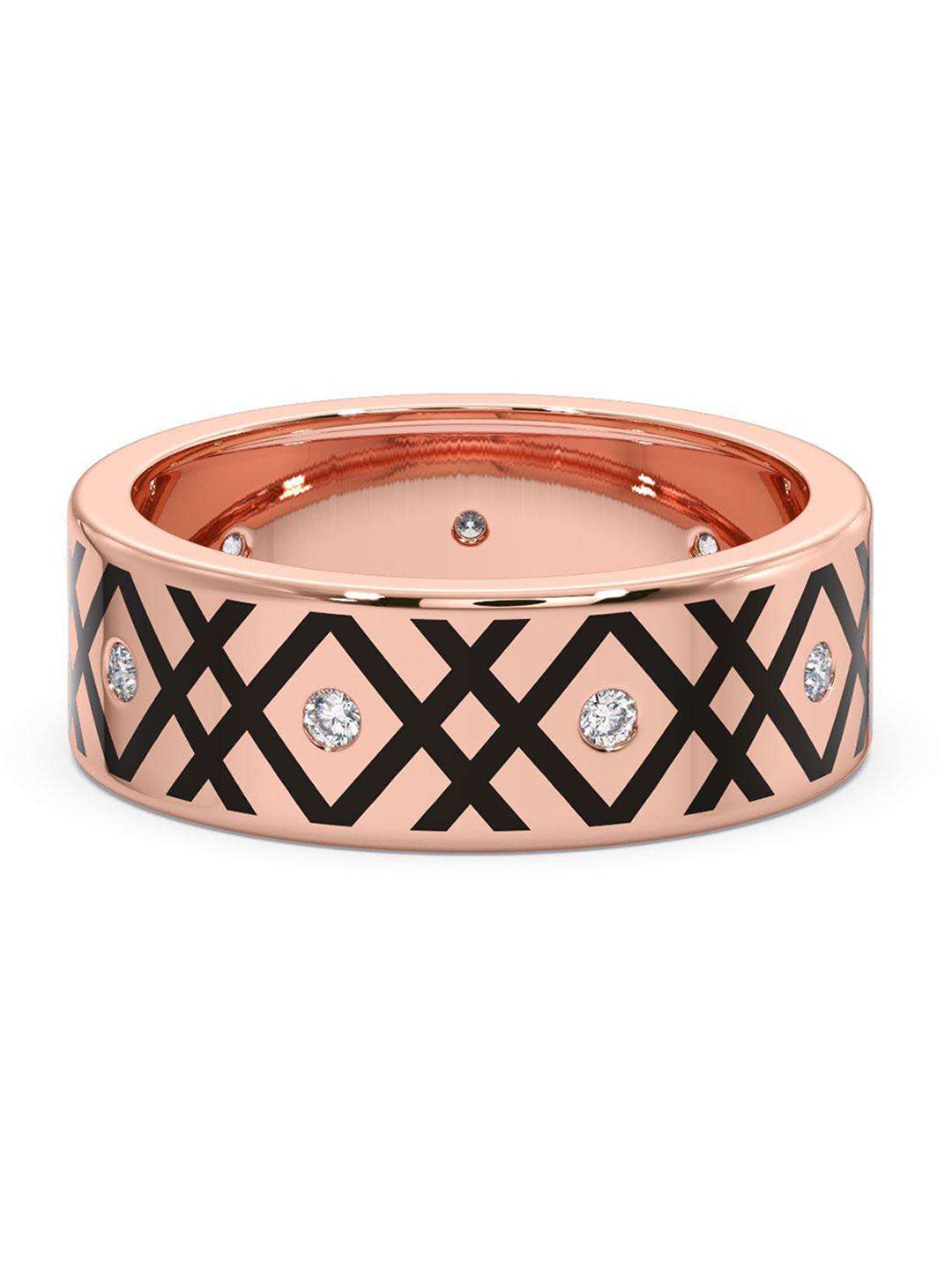 

CANDERE A KALYAN JEWELLERS COMPANY Men 18KT Rose Gold Diamond Finger Ring-5.47gm