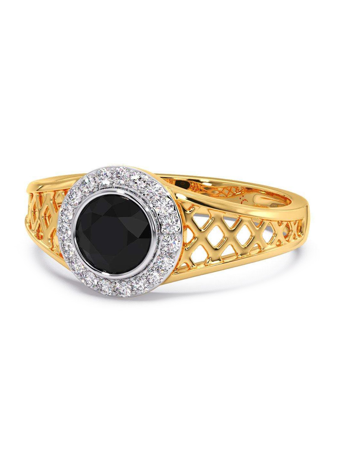 

CANDERE A KALYAN JEWELLERS COMPANY Men 14KT Gold Diamond Finger Ring-4.09gm