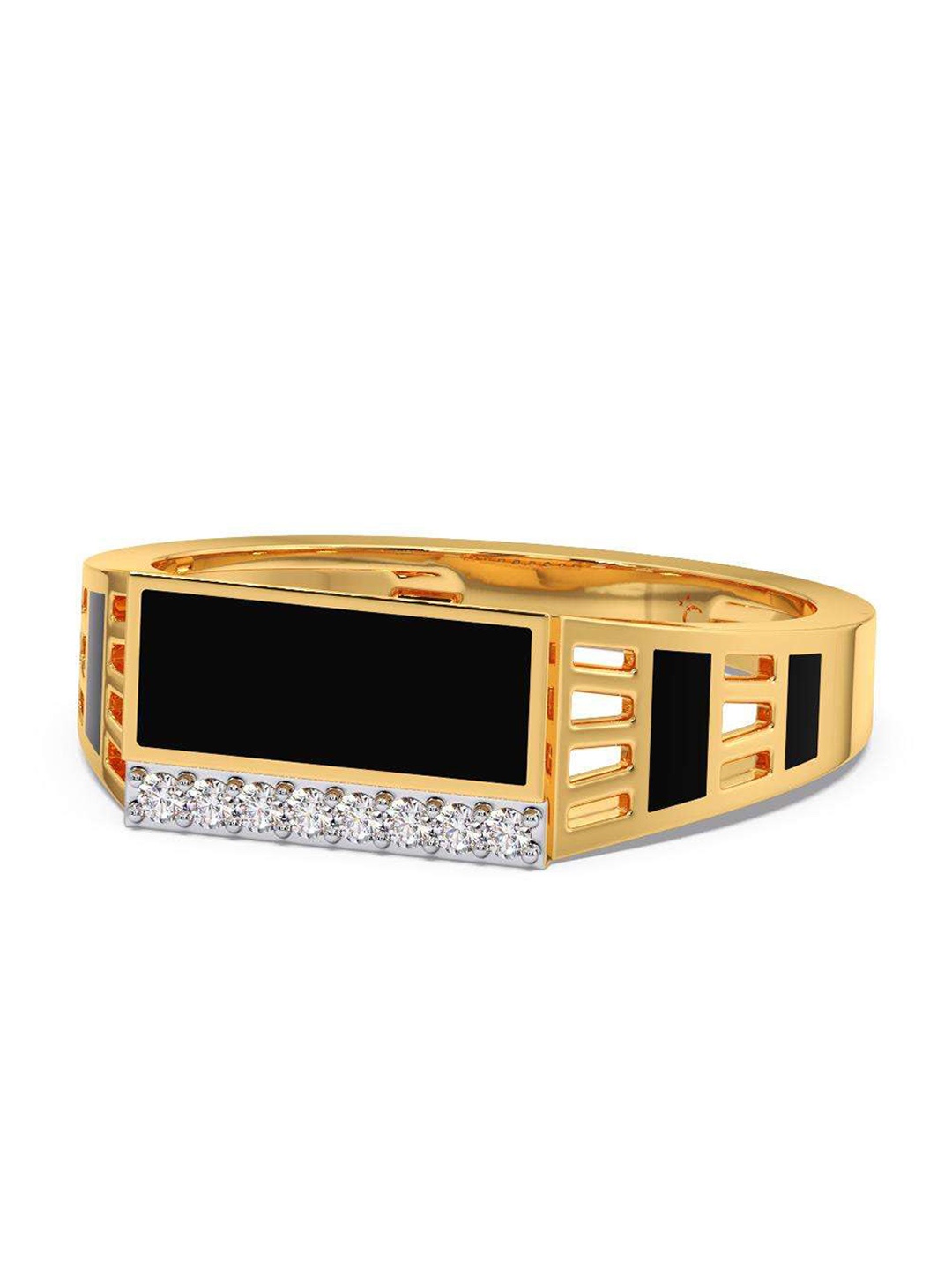 

CANDERE A KALYAN JEWELLERS COMPANY Men 18KT Gold Diamond Finger Ring-4.2gm