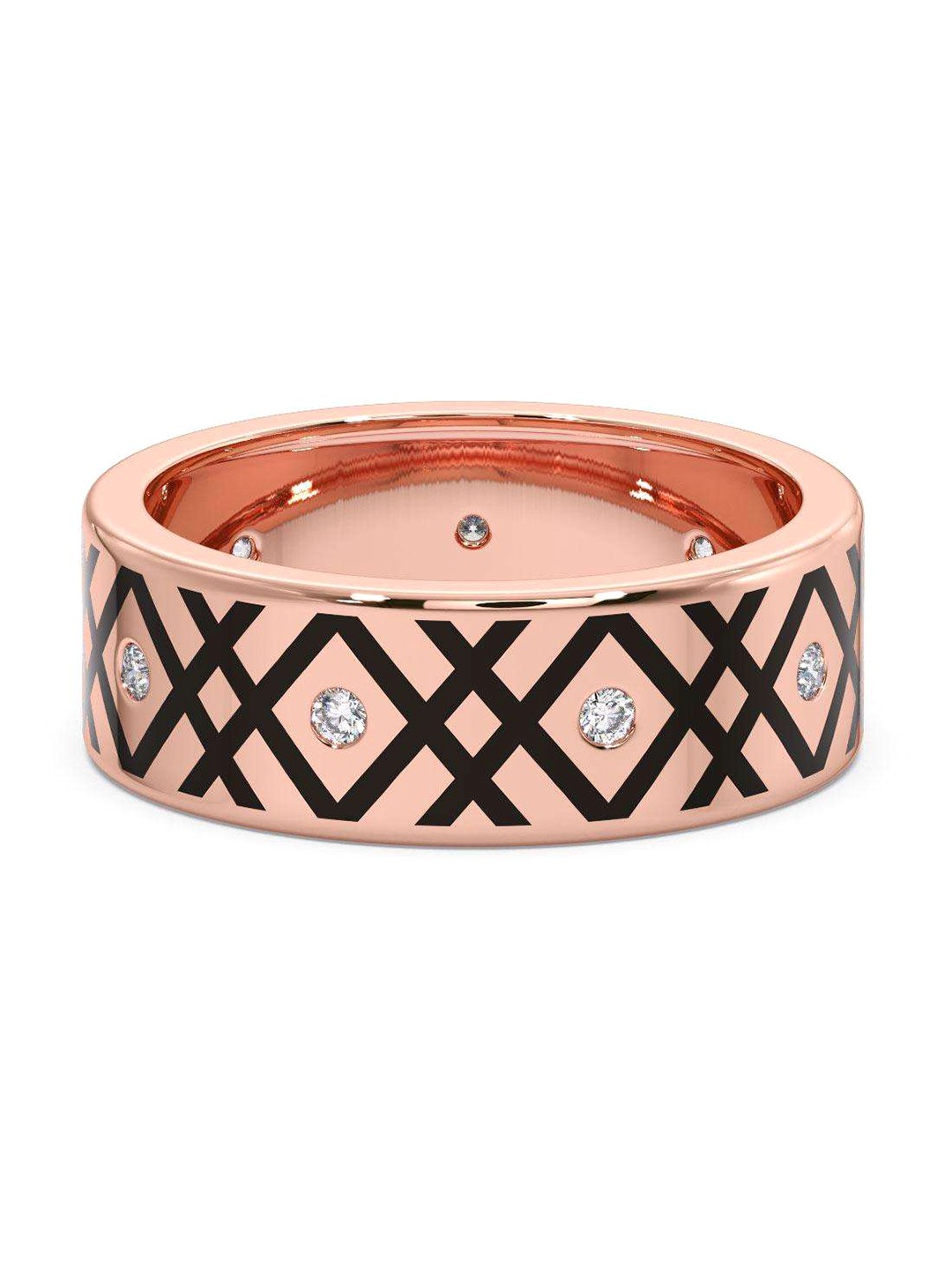 

CANDERE A KALYAN JEWELLERS COMPANY Men 18KT Rose Gold Diamond Finger Ring-5.7gm