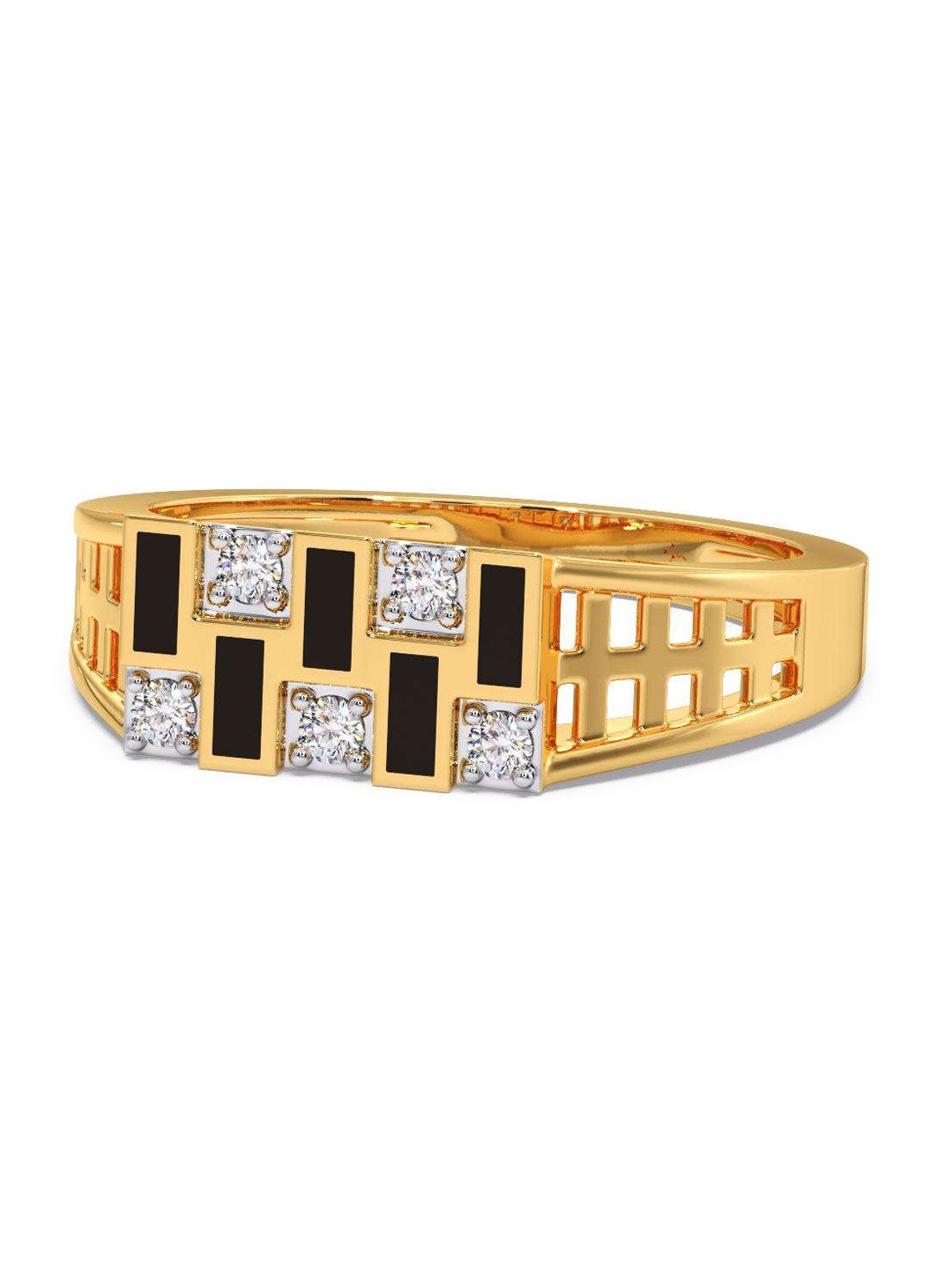 

CANDERE A KALYAN JEWELLERS COMPANY Men 14KT Gold Diamond Finger Ring-3.59gm