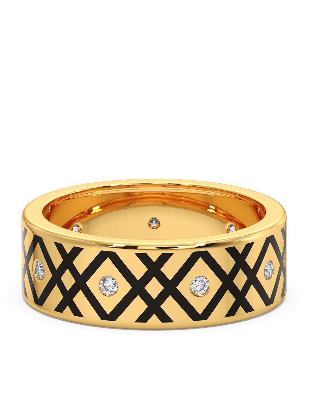 

CANDERE A KALYAN JEWELLERS COMPANY Men 18KT Gold Diamond Finger Ring-5.82gm
