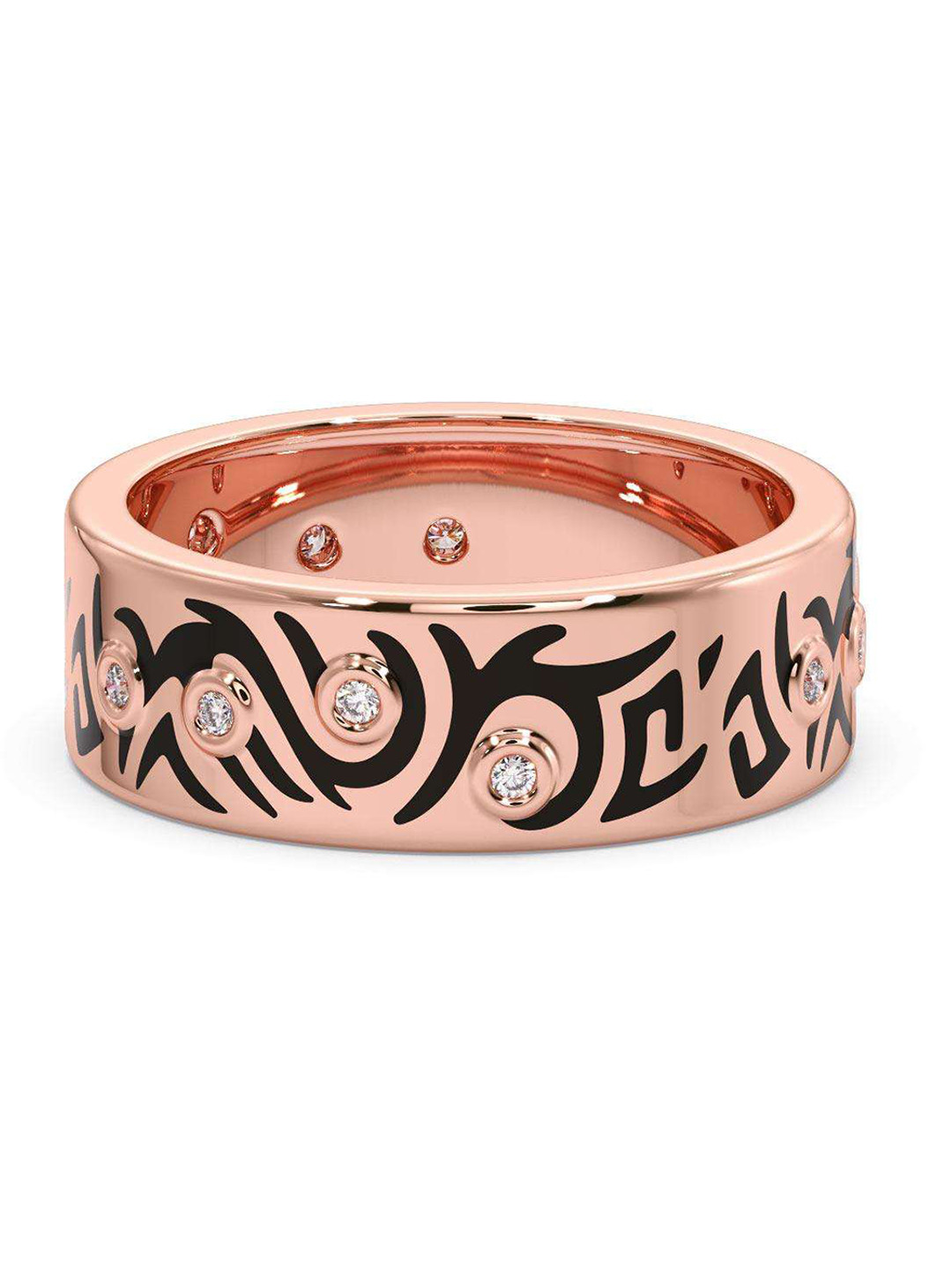 

CANDERE A KALYAN JEWELLERS COMPANY Men Diamond-Studded 18KT Rose Gold Ring - 5.42 gm