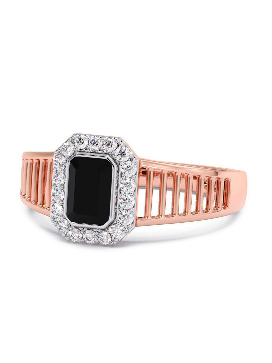 

CANDERE A KALYAN JEWELLERS COMPANY Men14KT Rose Gold Diamond-Studded Ring - 4.56 gm