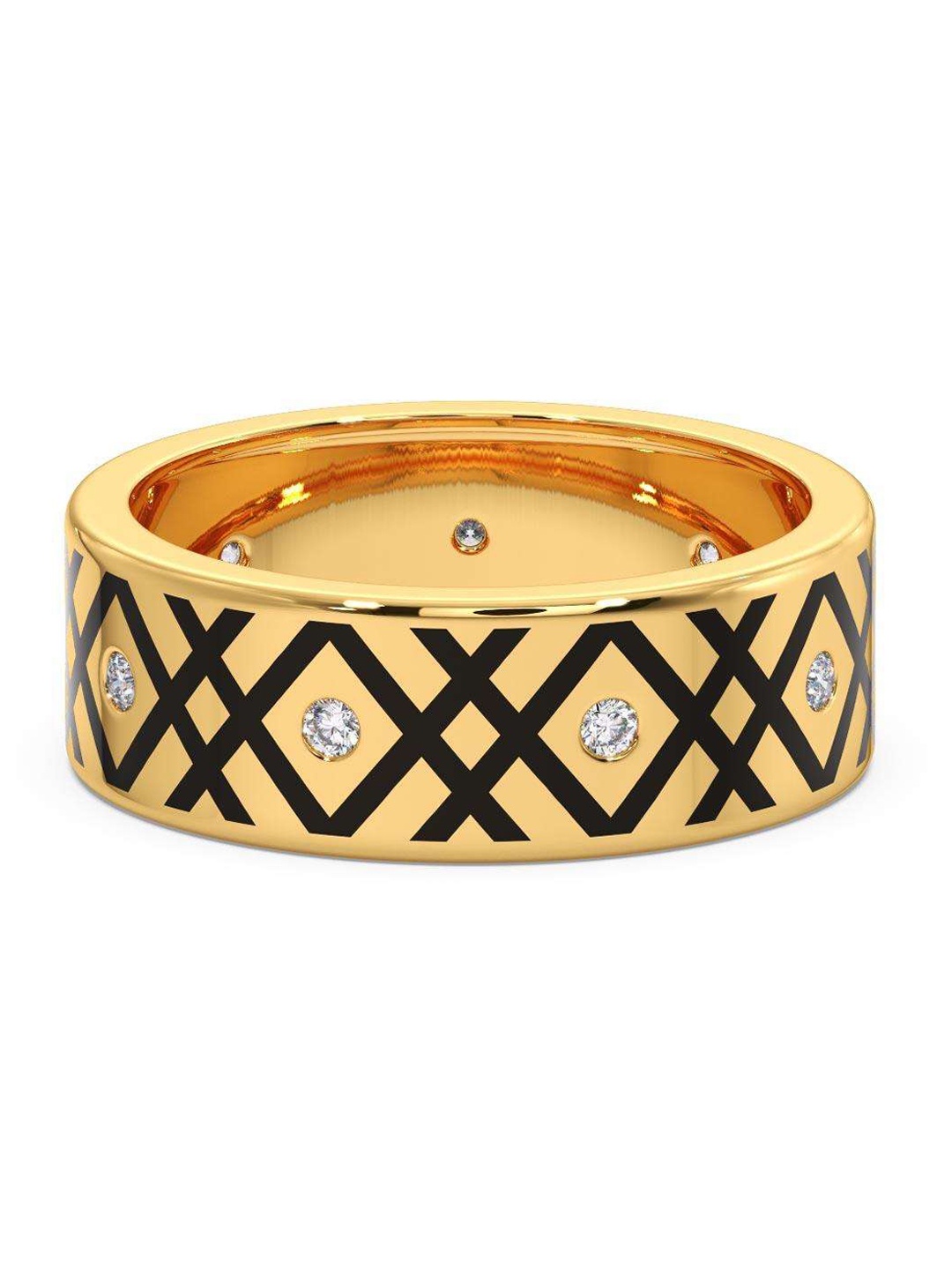 

CANDERE A KALYAN JEWELLERS COMPANY Men 14KT Gold Diamond Finger Ring-4.22 gm