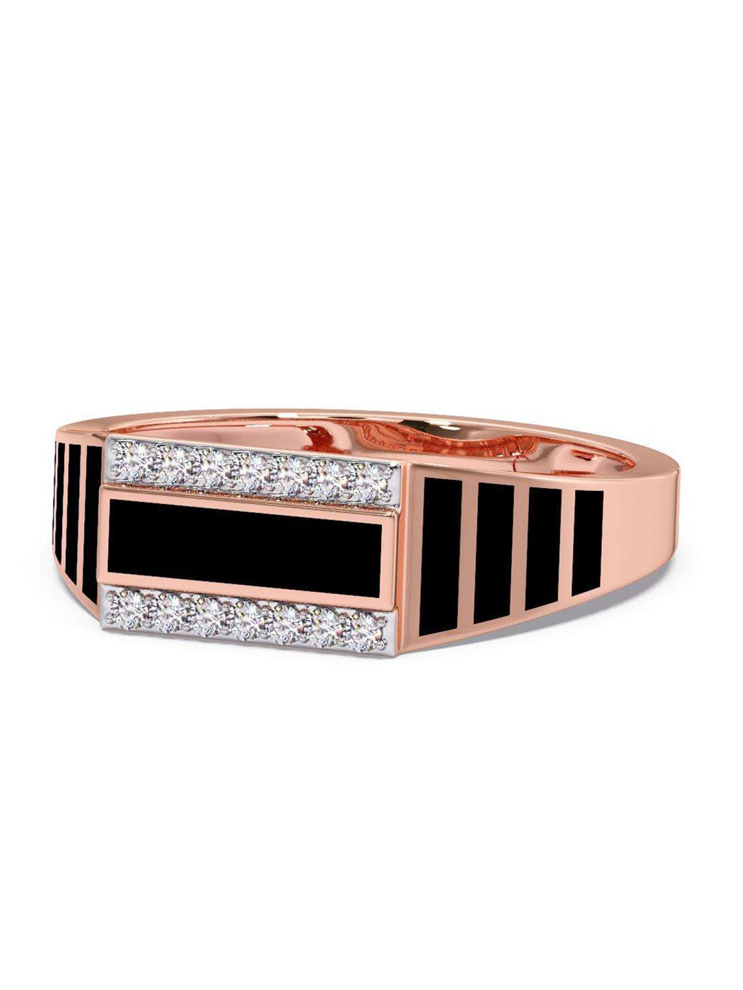

CANDERE A KALYAN JEWELLERS COMPANY Men 14KT Rose Gold Diamond Finger Ring-3.75 g