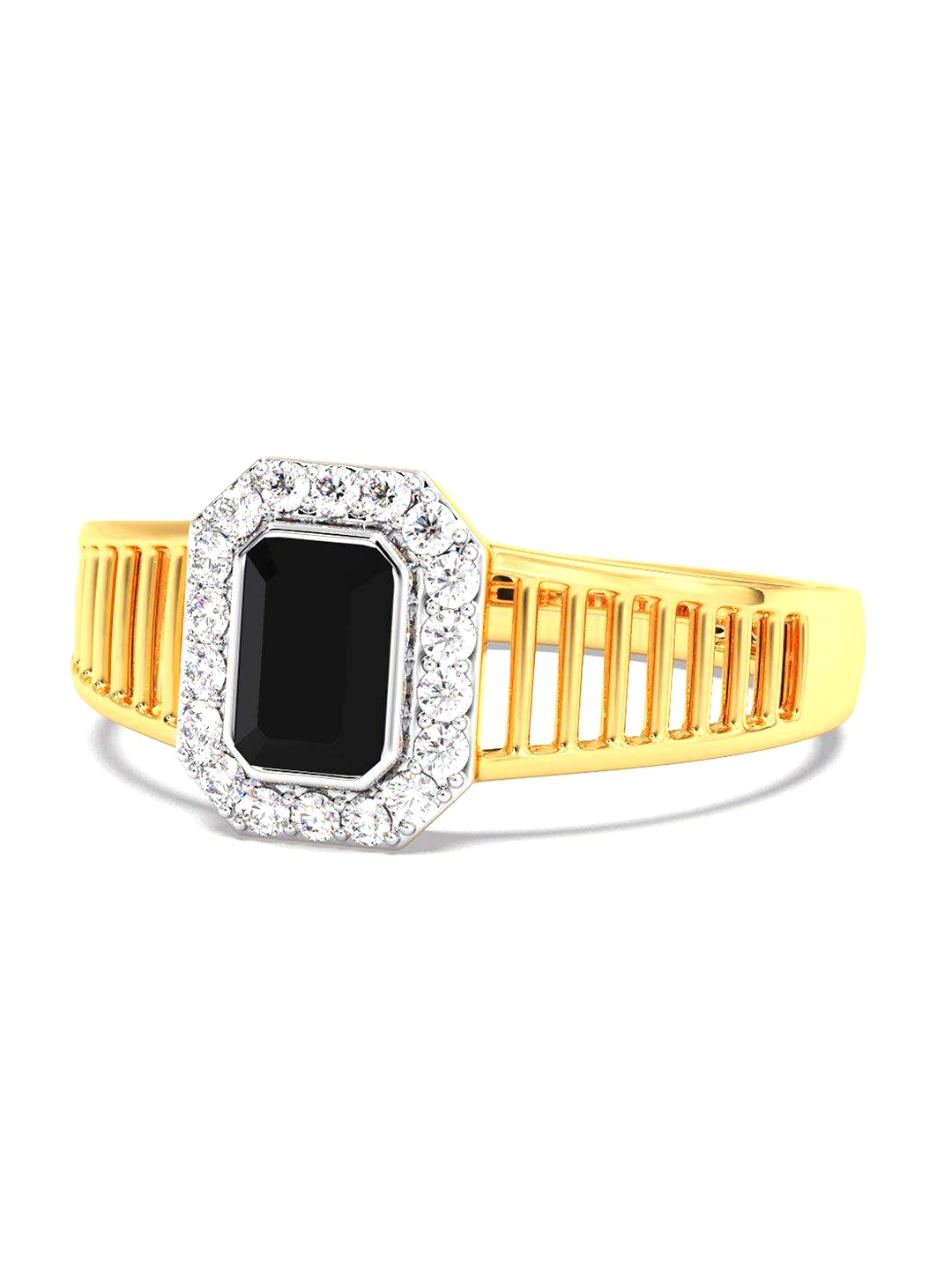

CANDERE A KALYAN JEWELLERS COMPANY Men Diamond-Studded 18KT Gold Ring - 5.54 gm