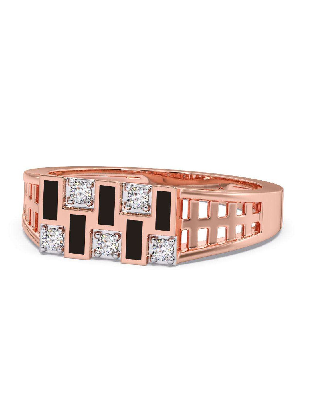 

CANDERE A KALYAN JEWELLERS COMPANY Men 14KT Rose-Gold Diamond Ring-4.43 g