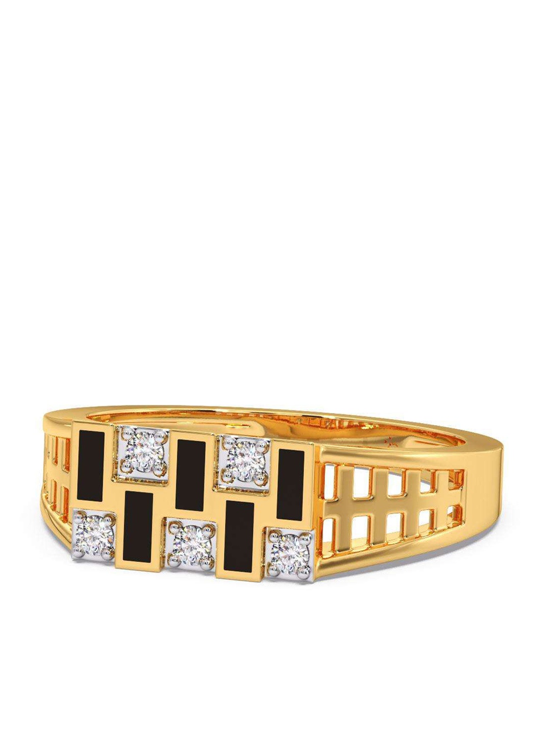 

CANDERE A KALYAN JEWELLERS COMPANY Men 18KT Gold Diamond Ring-5.3 g