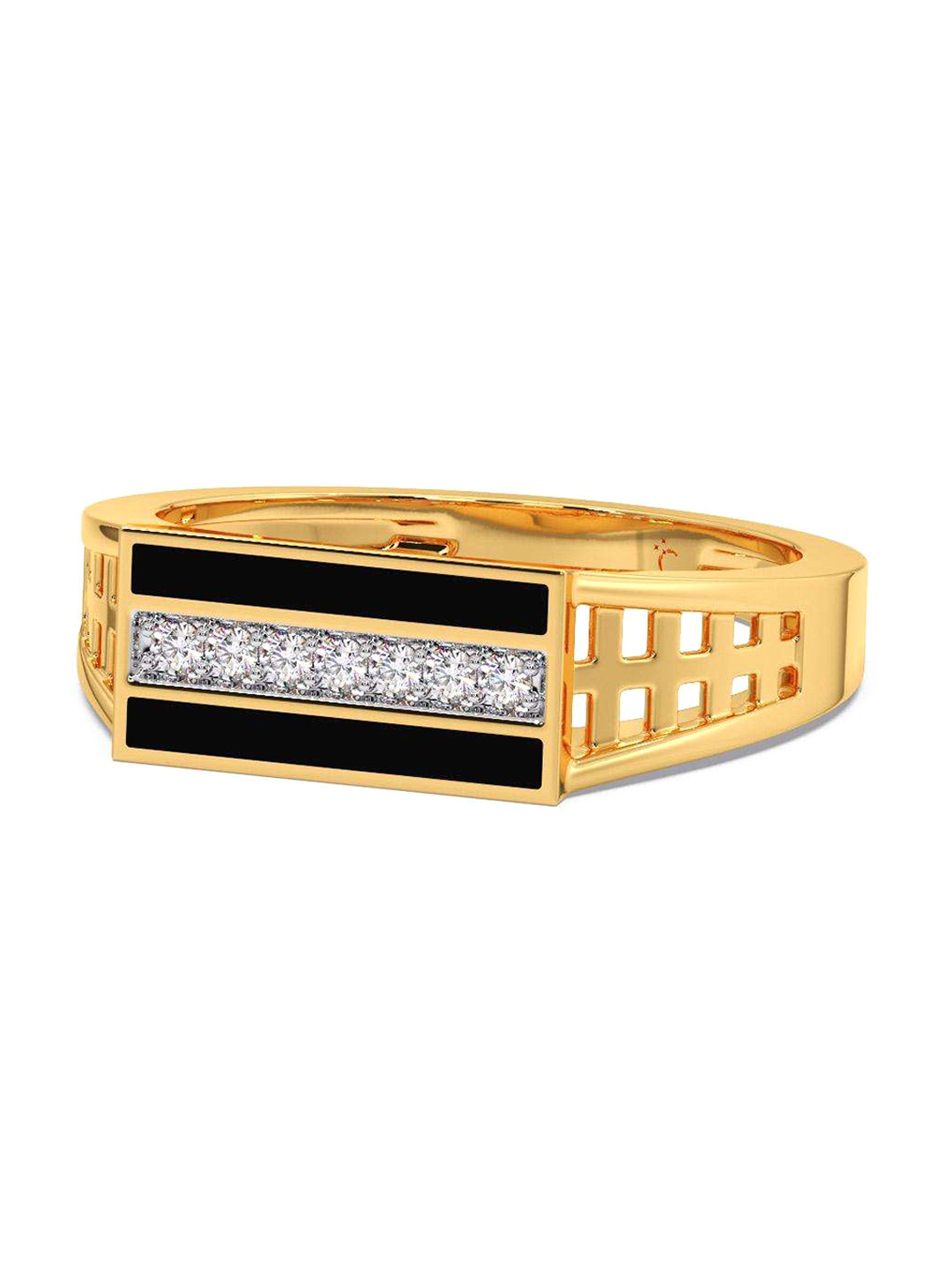 

CANDERE A KALYAN JEWELLERS COMPANY Men 18KT Gold Diamond Finger Ring-4.22 g