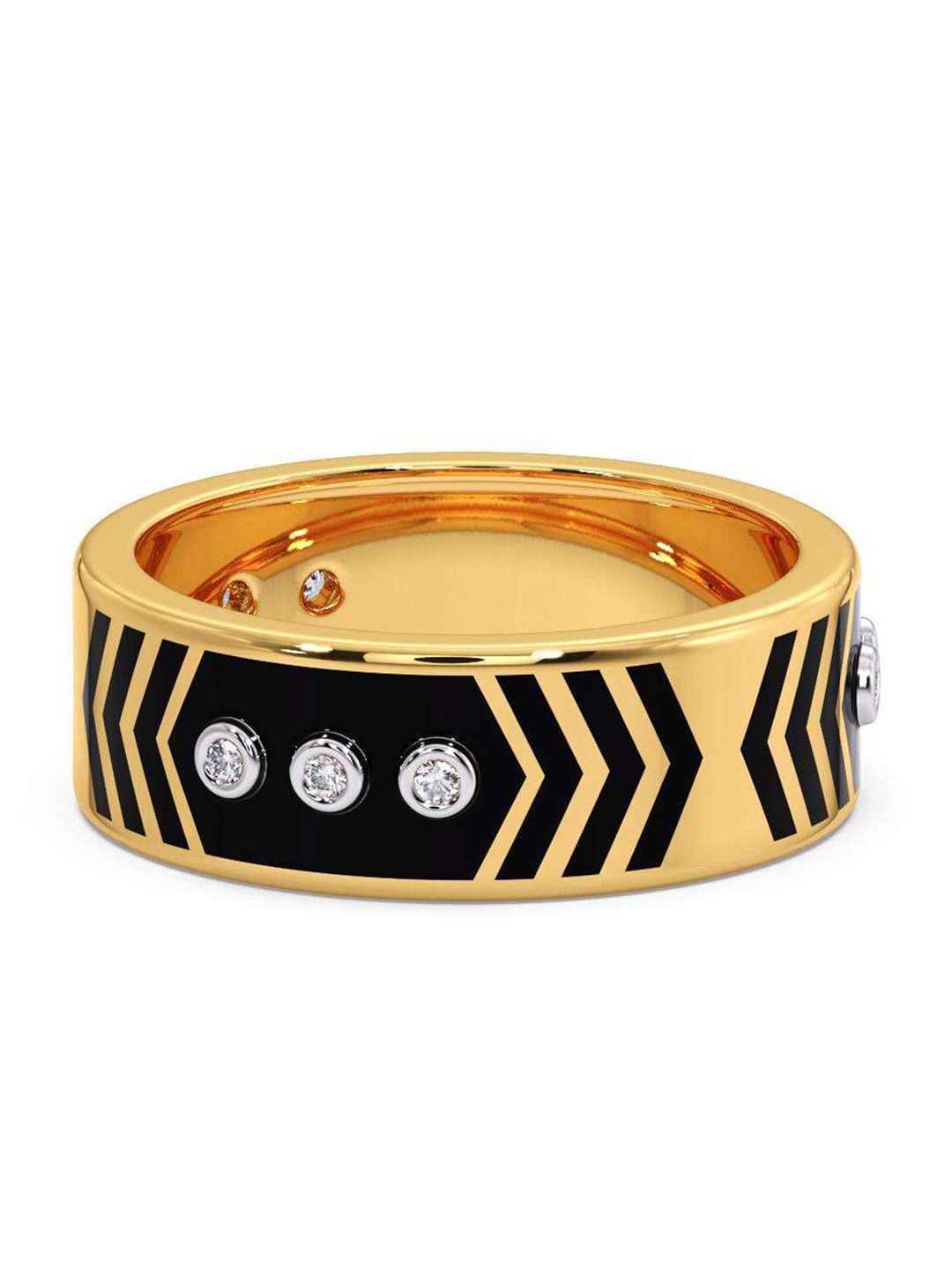 

CANDERE A KALYAN JEWELLERS COMPANY Men 18KT Gold Diamond-Studded Ring - 5.09 gm
