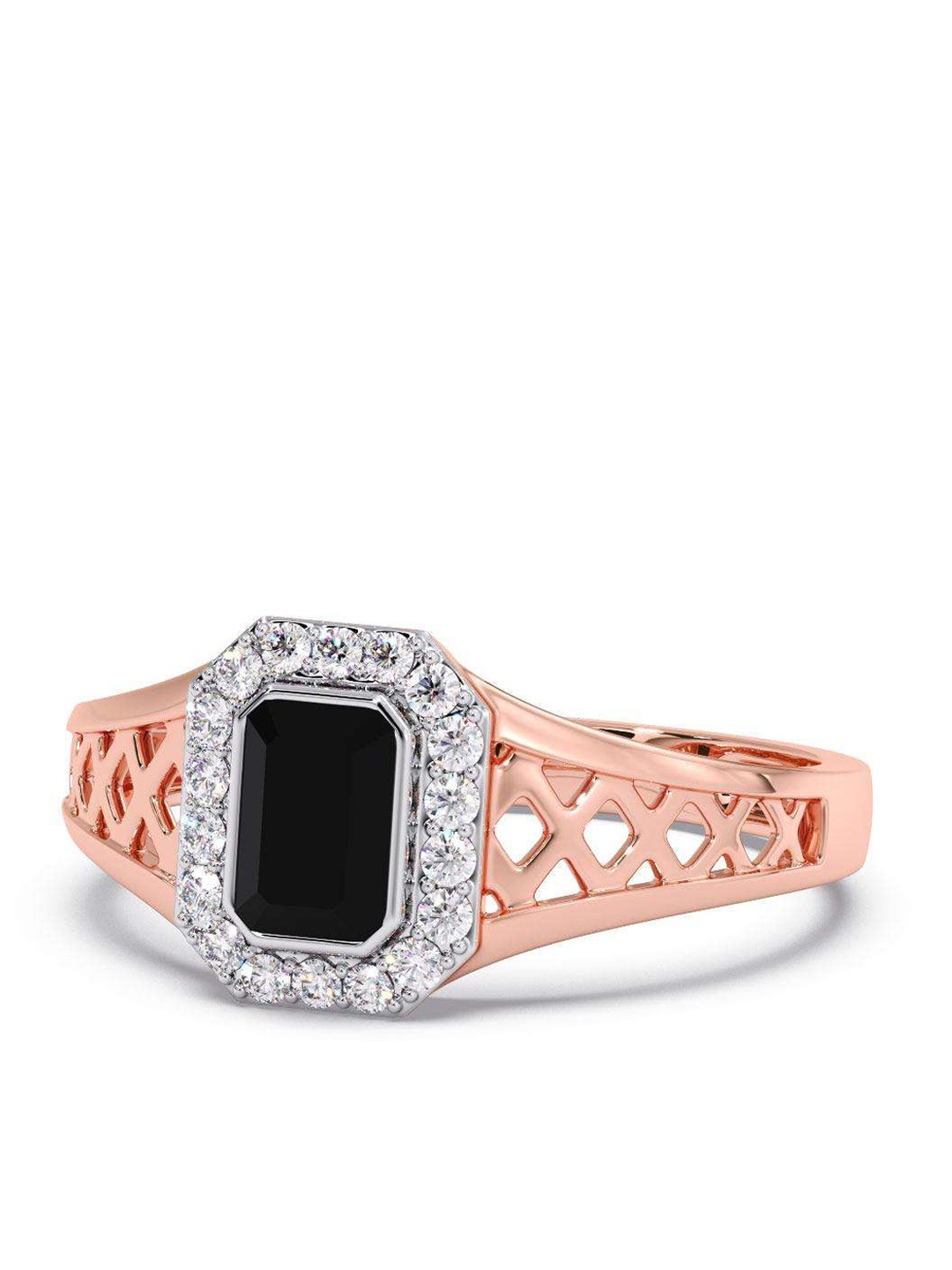 

CANDERE A KALYAN JEWELLERS COMPANY Men 18KT Rose Gold Diamond Finger Ring-4.13gm