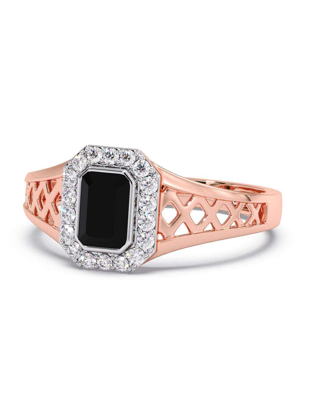 

CANDERE A KALYAN JEWELLERS COMPANY Men 14KT Rose Gold Diamond Finger Ring-4.56gm