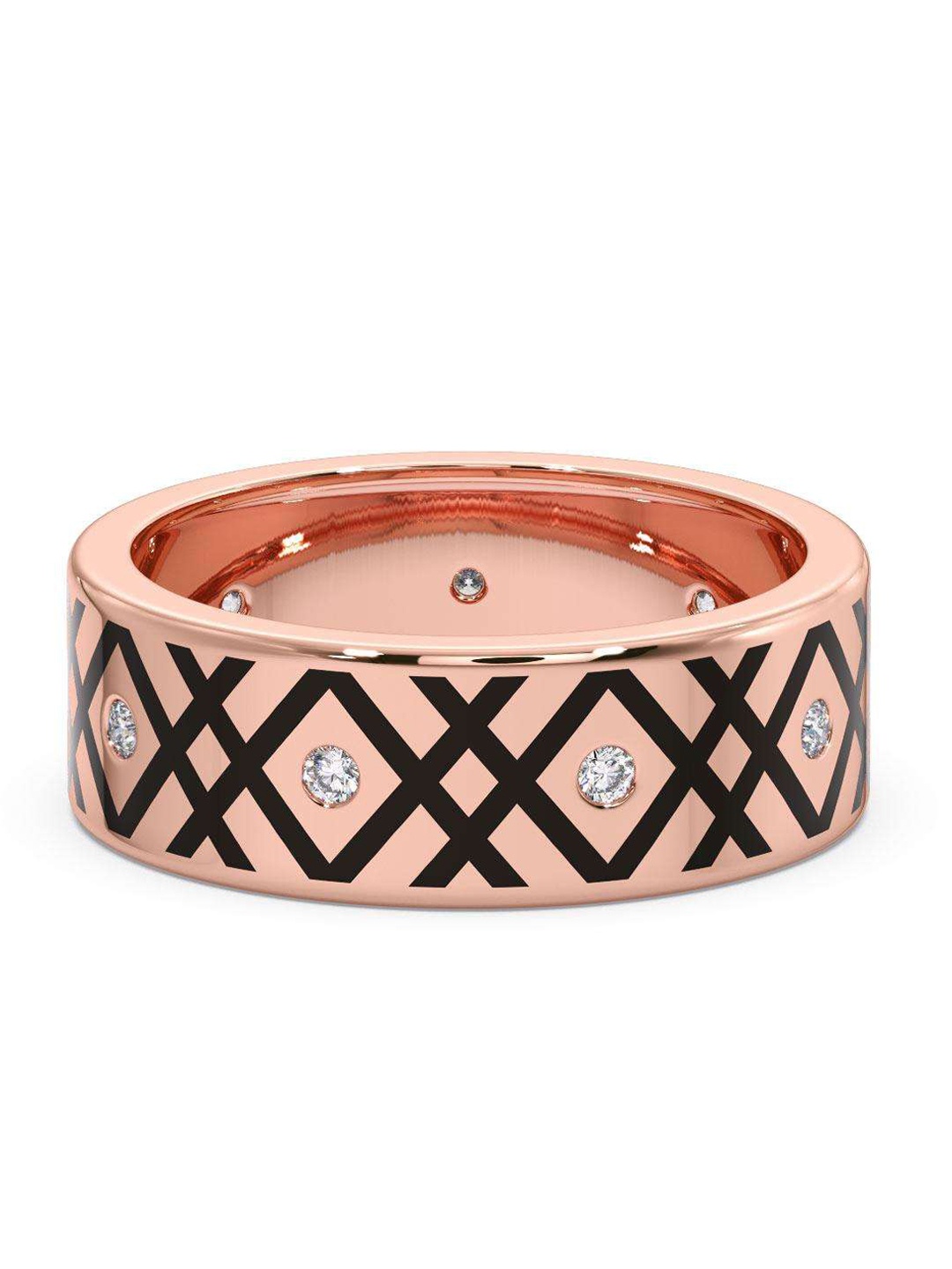

CANDERE A KALYAN JEWELLERS COMPANY Men 18KT Rose Gold Diamond Finger Ring-gm