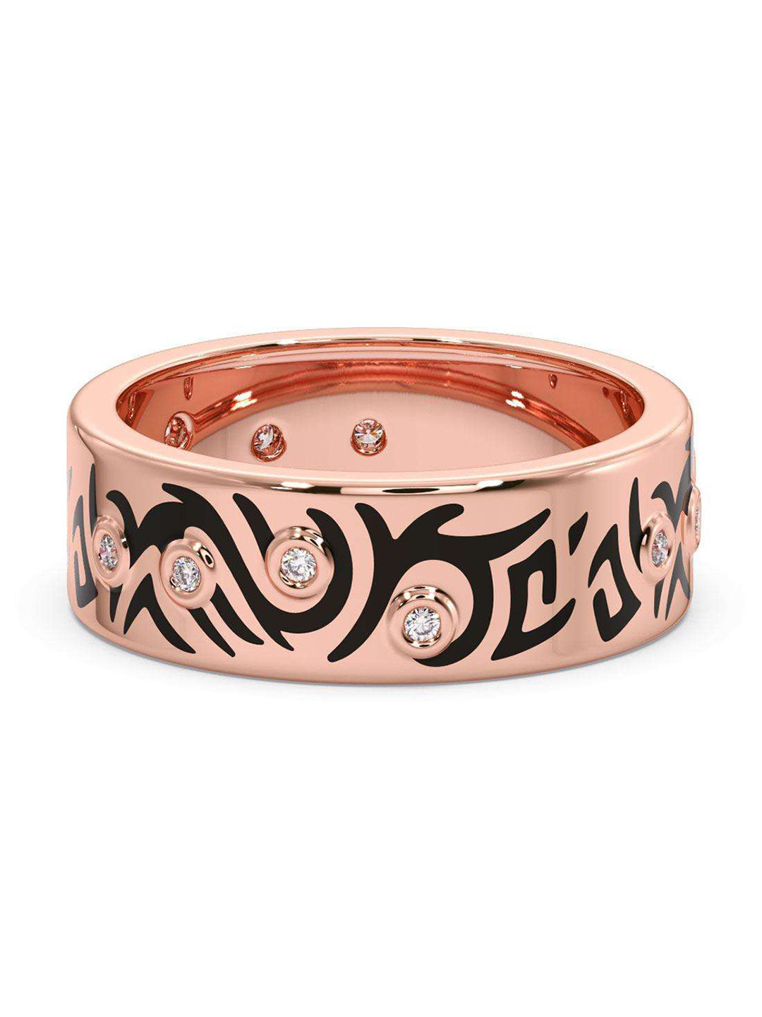 

CANDERE A KALYAN JEWELLERS COMPANY Men Diamond-Studded 18KT Rose Gold Ring - 4.81 gm
