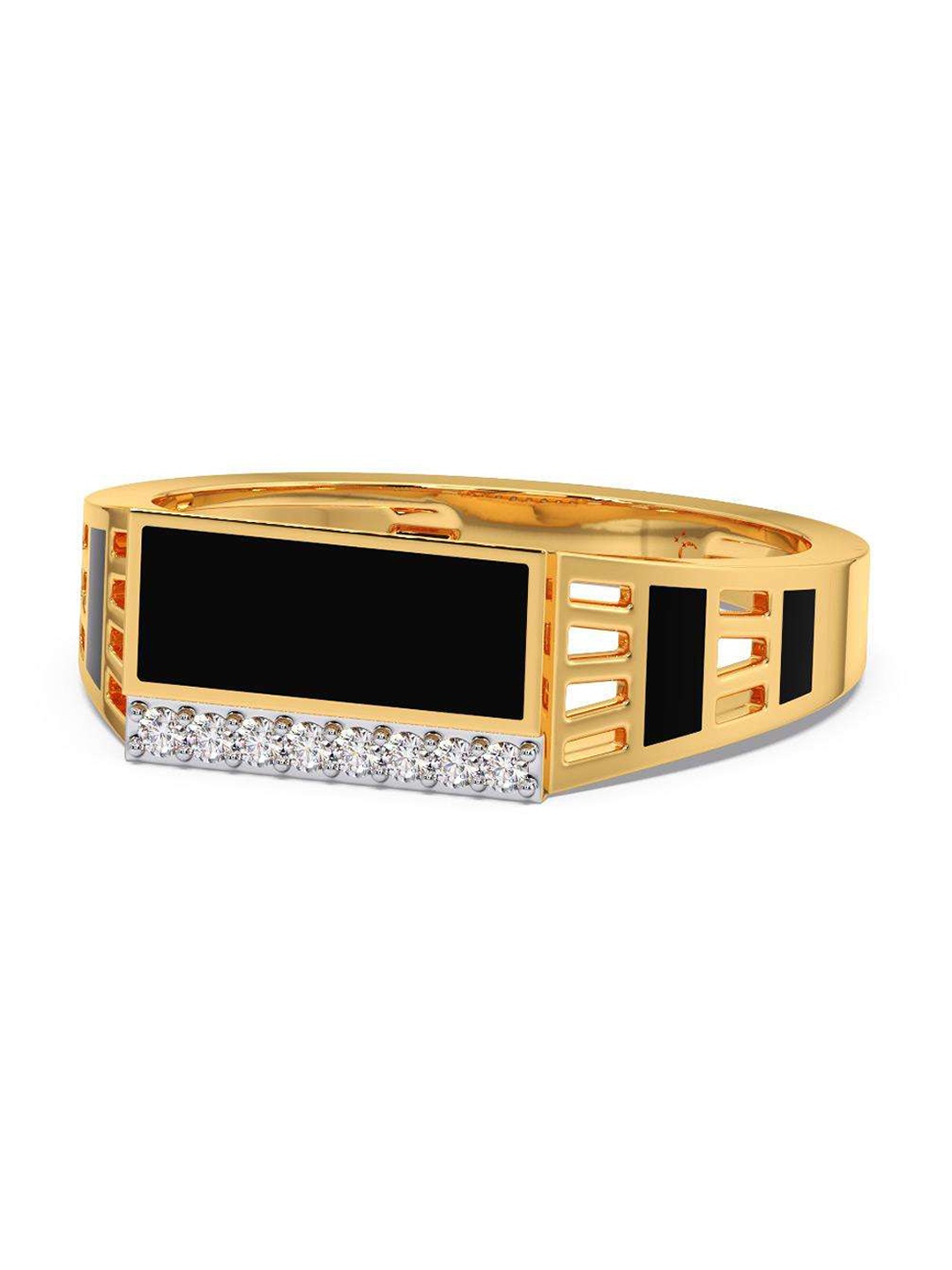 

CANDERE A KALYAN JEWELLERS COMPANY Men 18KT Gold Diamond Finger Ring-3.61gm