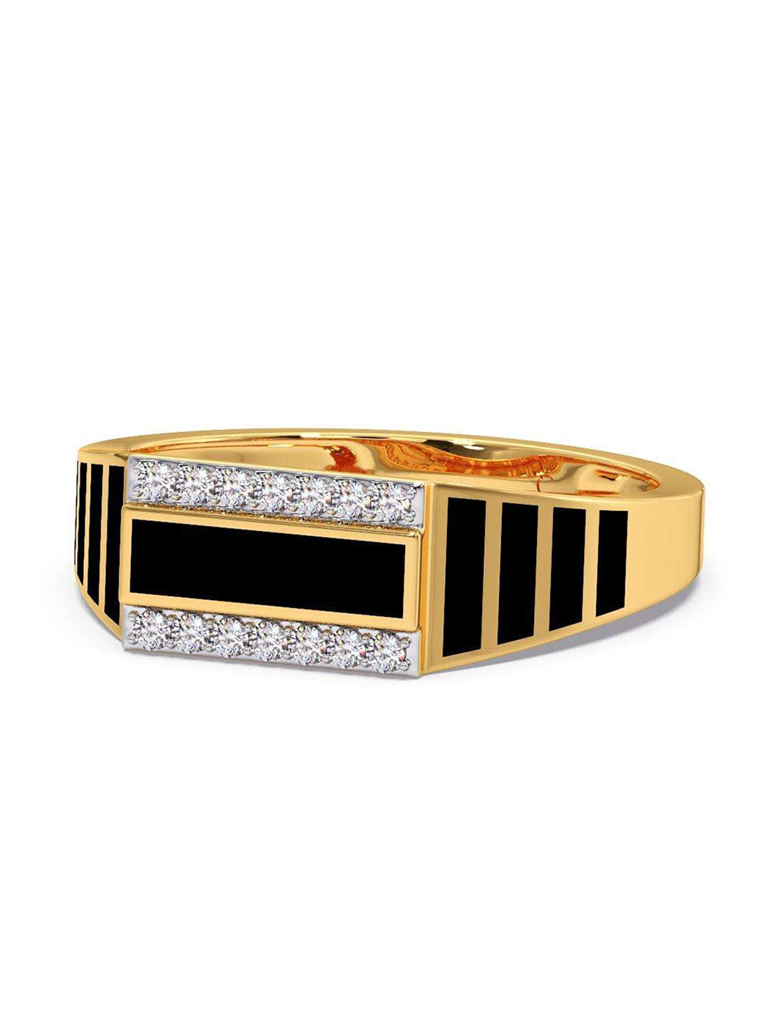 

CANDERE A KALYAN JEWELLERS COMPANY Men14KT Gold Diamond-Studded Ring - 3.53 g