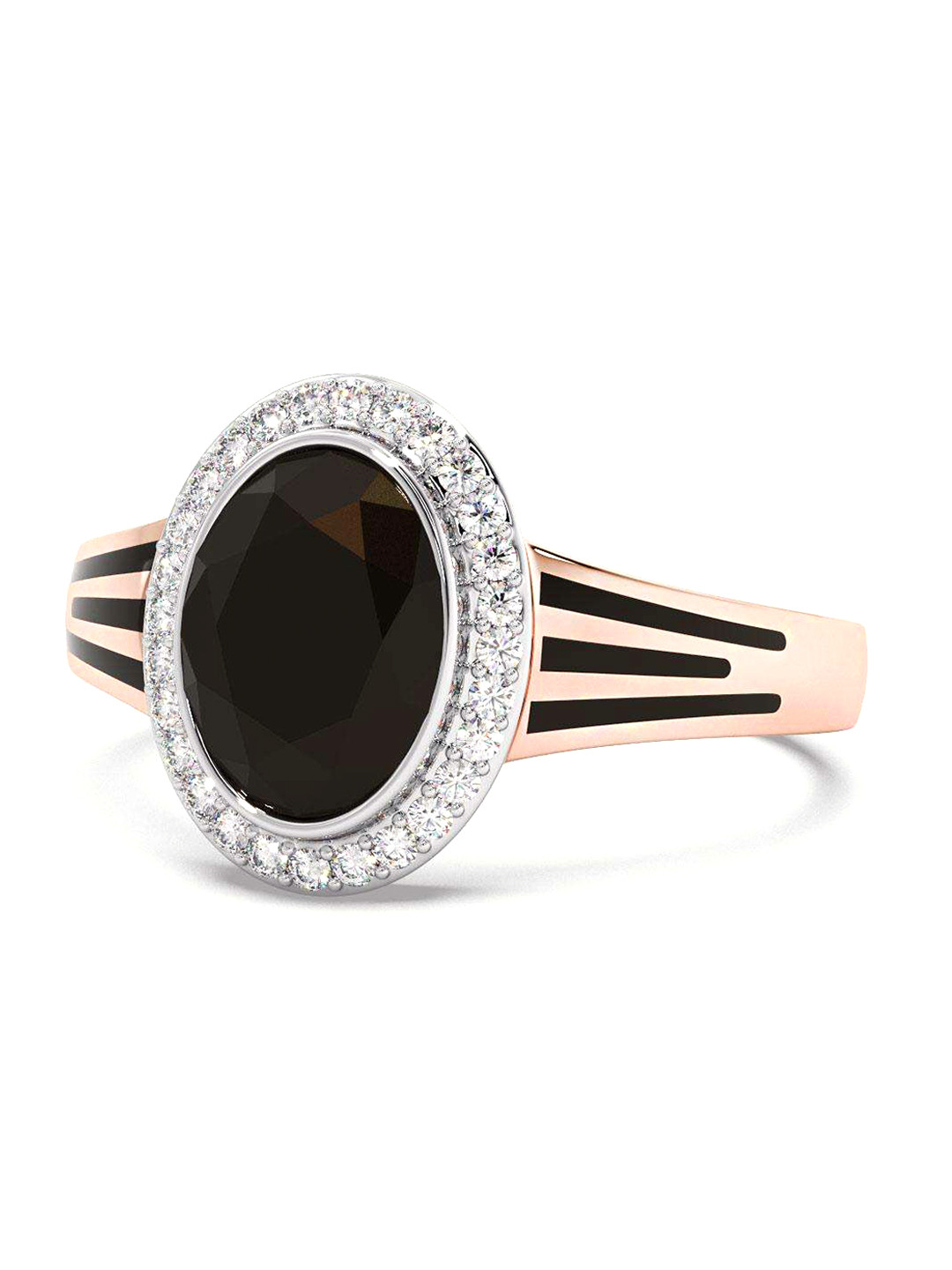 

CANDERE A KALYAN JEWELLERS COMPANY Men 14KT Rose-Gold Diamond Ring-4.53gm