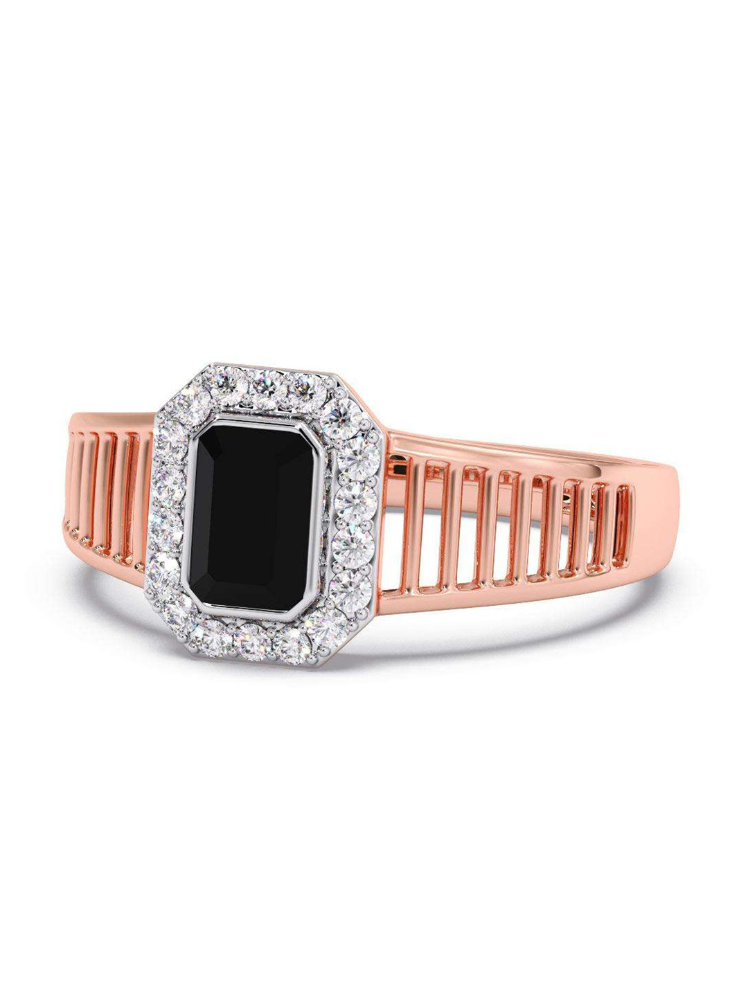

CANDERE A KALYAN JEWELLERS COMPANY Men Diamond-Studded 14KT Rose Gold Ring - 4.18 gm