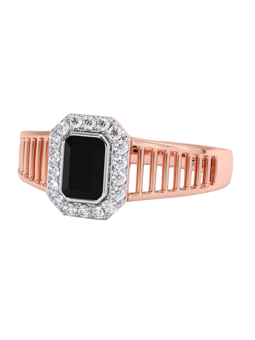 

CANDERE A KALYAN JEWELLERS COMPANY Men 14KT Rose Gold Diamond Finger Ring-3.89gm
