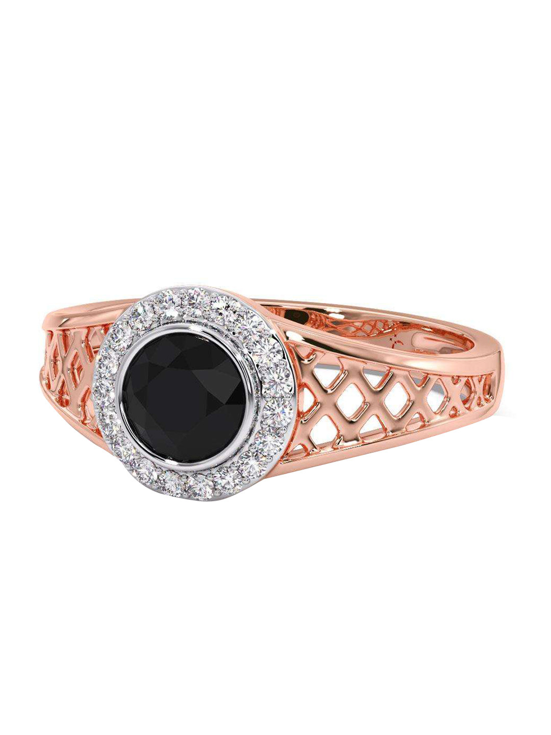 

CANDERE A KALYAN JEWELLERS COMPANY Men 14KT Rose-Gold Diamond Ring-5.07gm