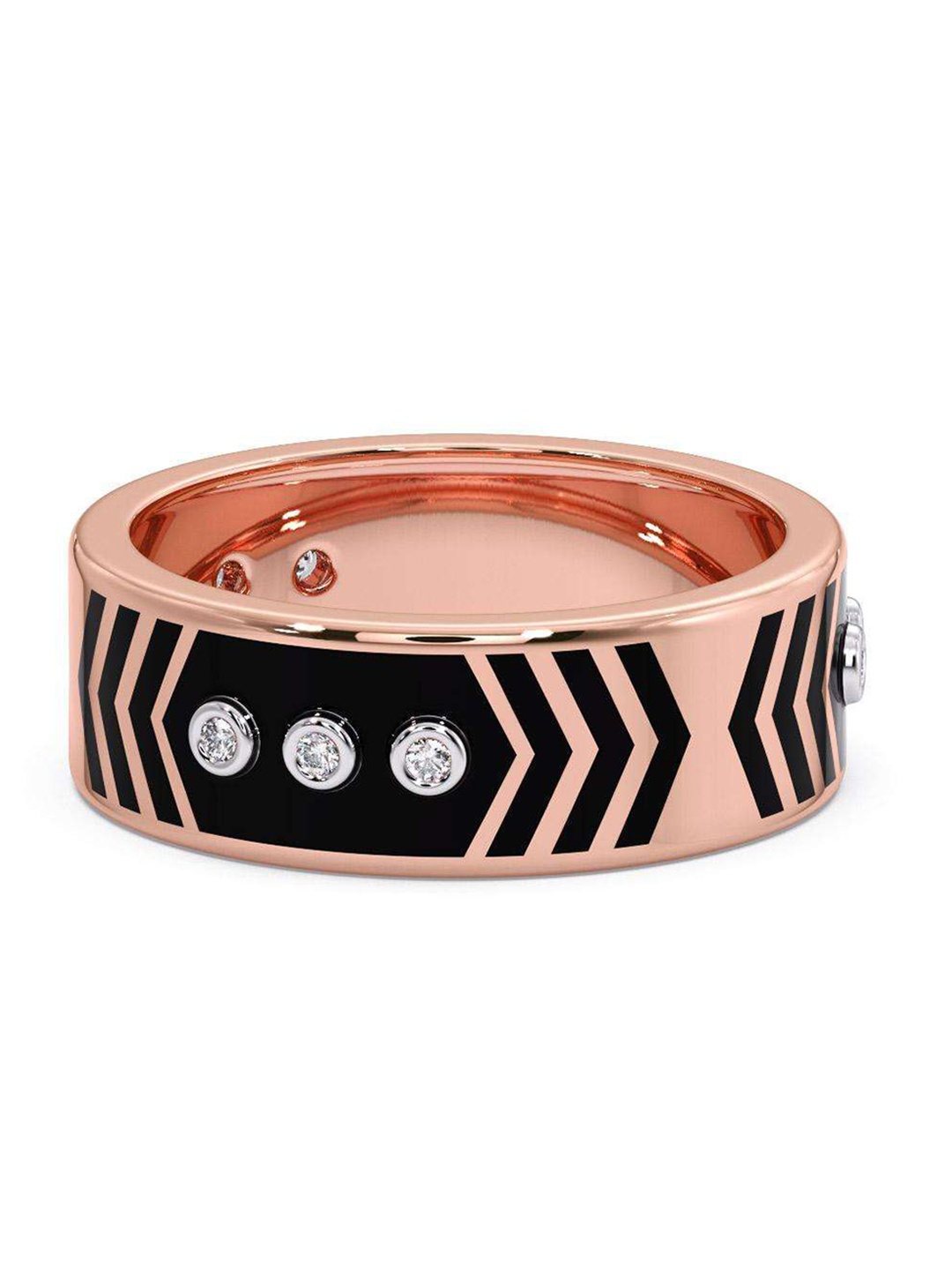 

CANDERE A KALYAN JEWELLERS COMPANY Men 18KT Rose Gold Diamond Finger Ring-5.76 gm