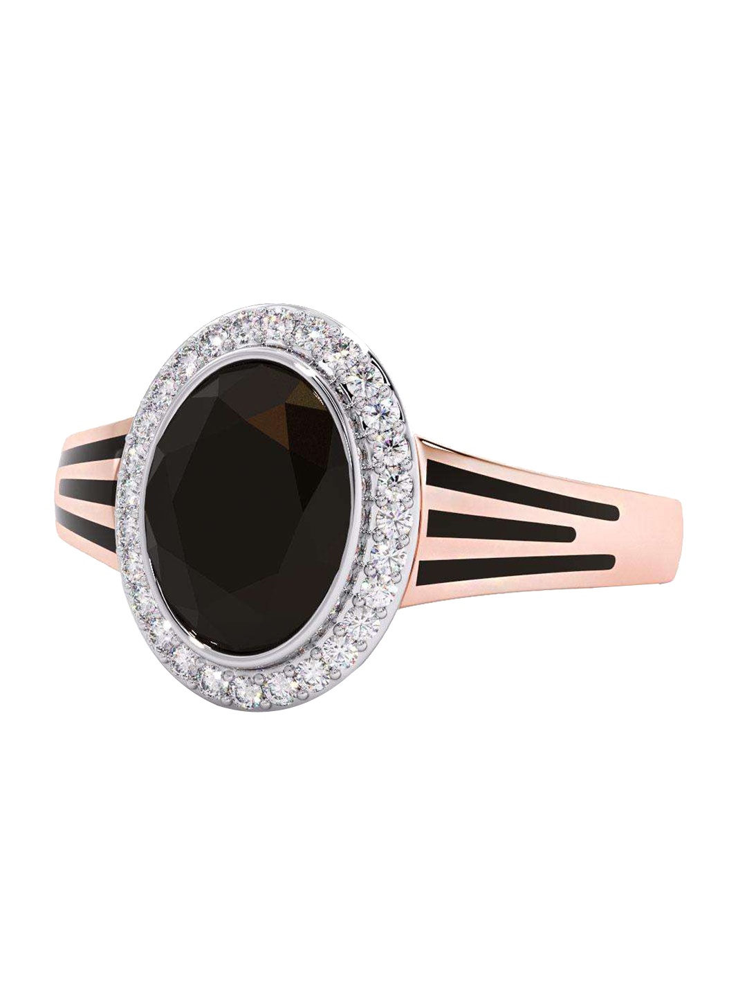 

CANDERE A KALYAN JEWELLERS COMPANY Men Diamond-Studded 18KT Rose Gold Ring - 5.68 gm