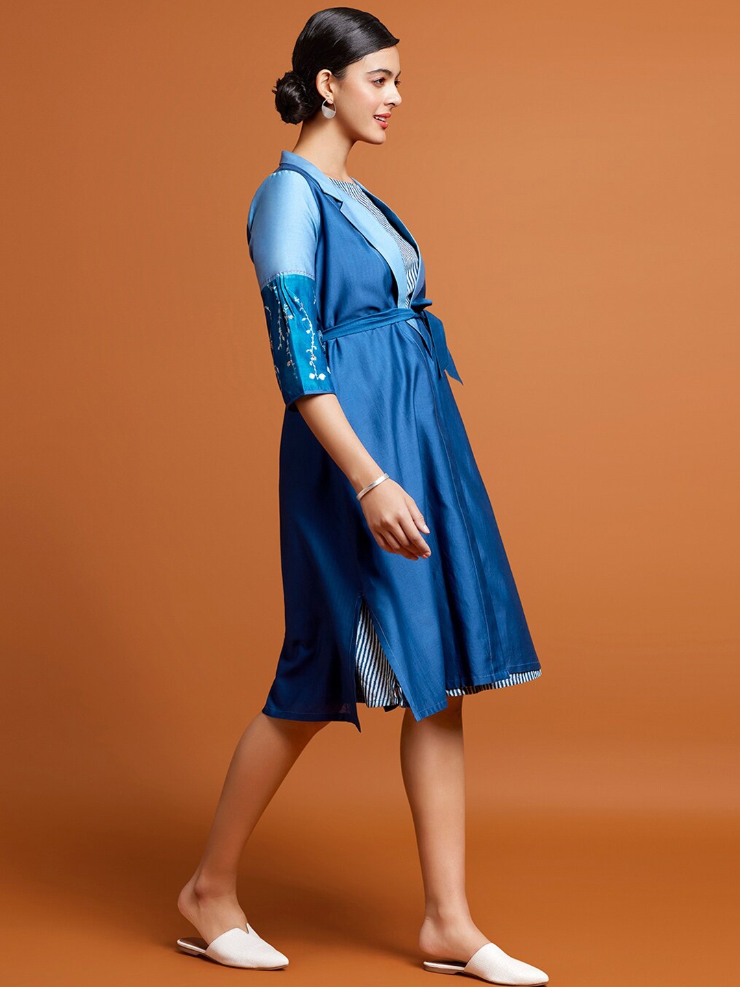 

Taneira Plus Size Geometric Printed Wrap Dress, Blue