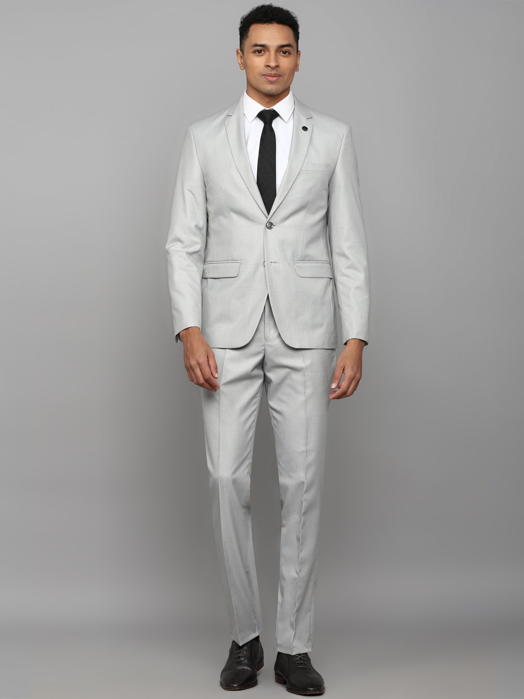 

Allen Solly Men Single-Breasted Slim-Fit 2-Piece Formal Suit, Grey