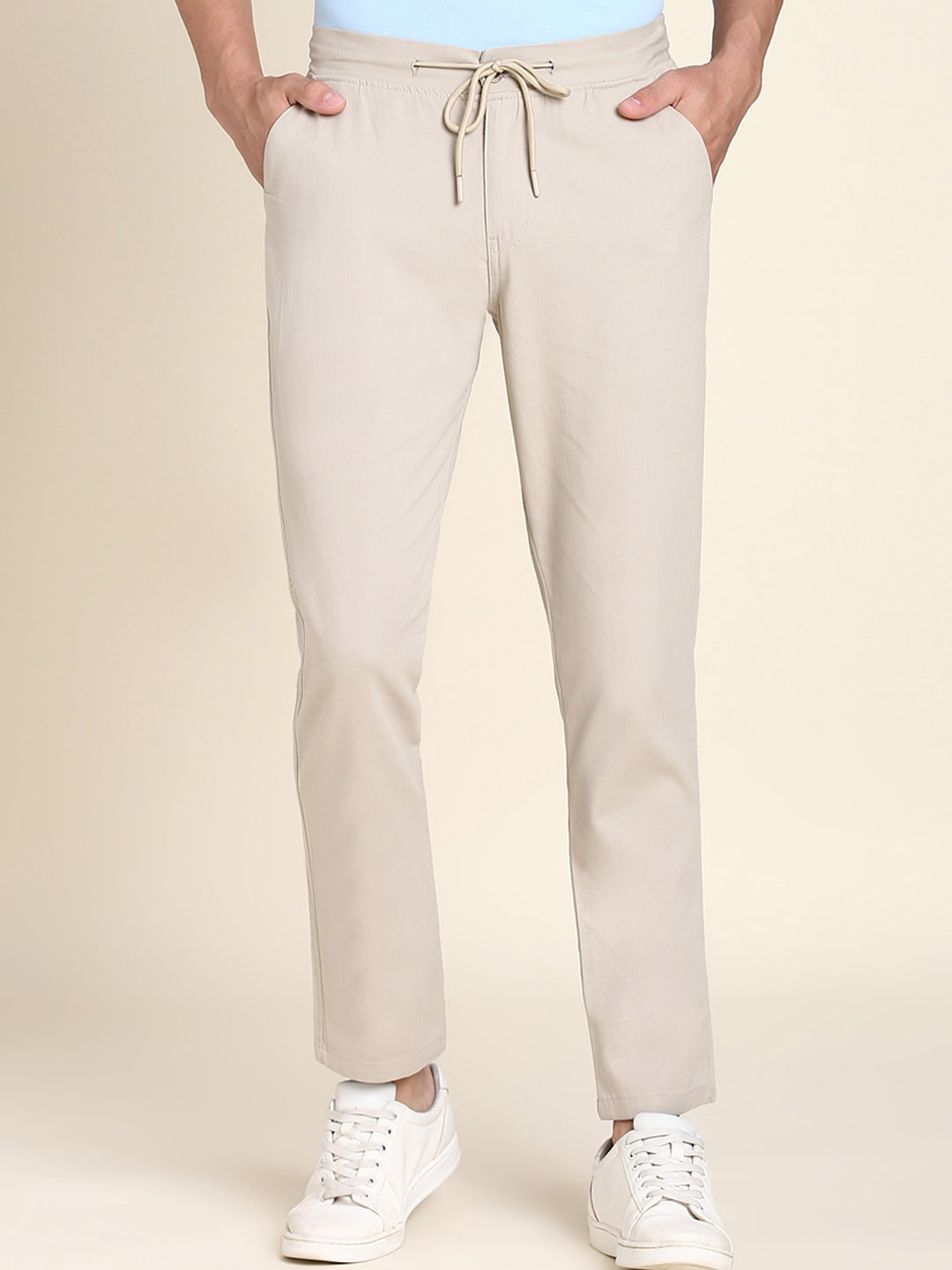 

Dennis Lingo Men Comfort Slim Fit Chino Trousers, Beige