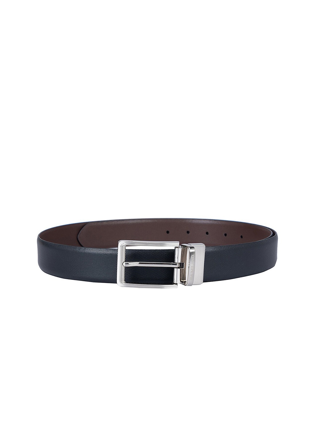 

Da Milano Men Textured Leather Reversible Belt, Black