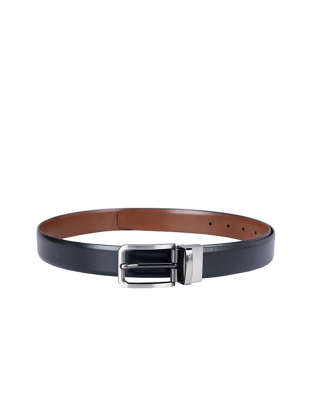 

Da Milano Men Tang Closure Textured Leather Belt, Black