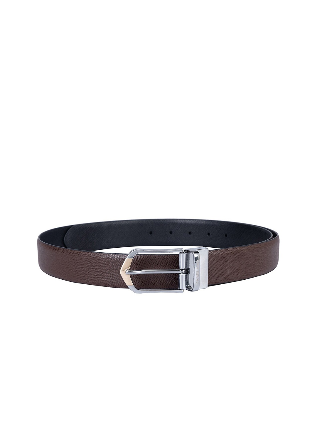 

Da Milano Men Textured Leather Reversible Belt, Black