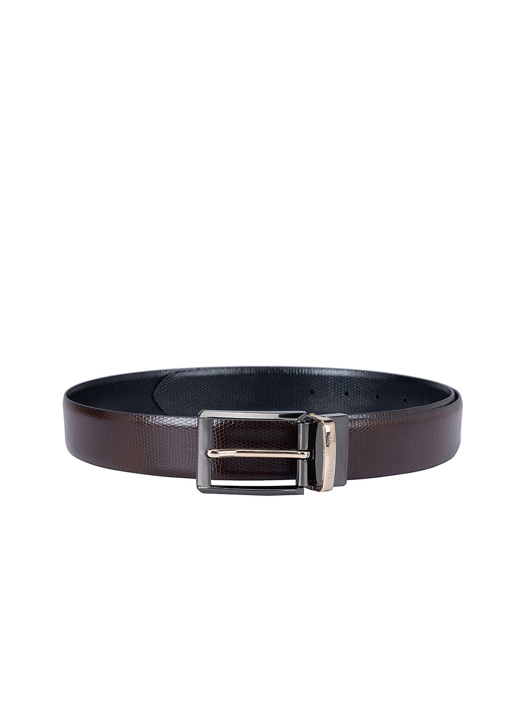 

Da Milano Men Tang Closure Textured Reversible Leather Belt, Black