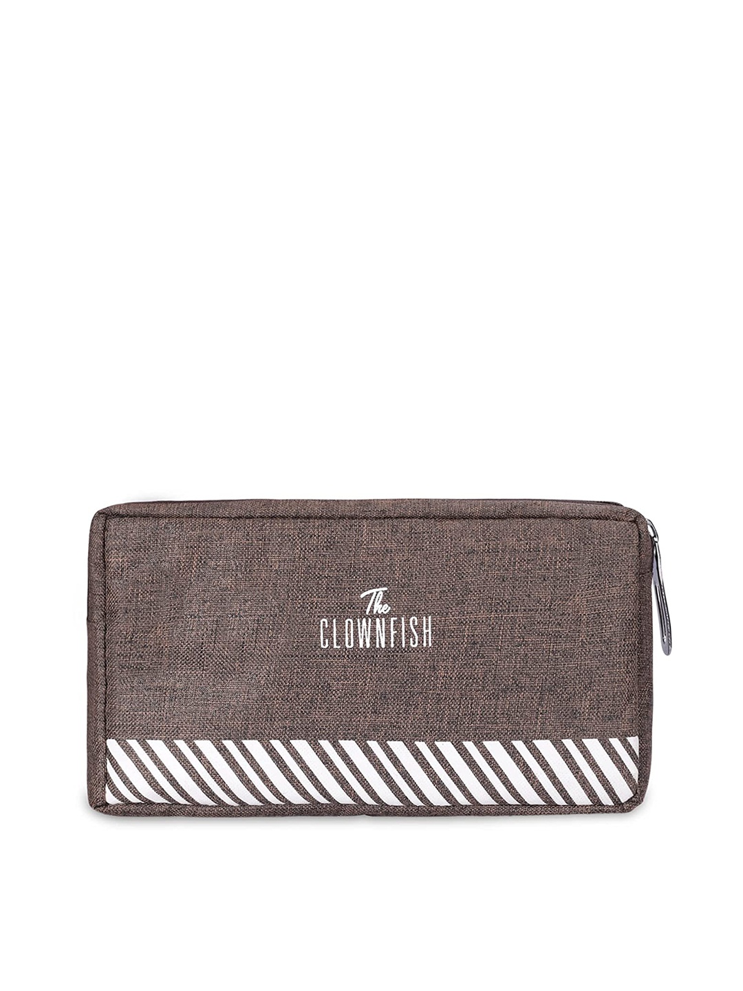 

THE CLOWNFISH Printed Scholar Series Toiletry Bag - Brown