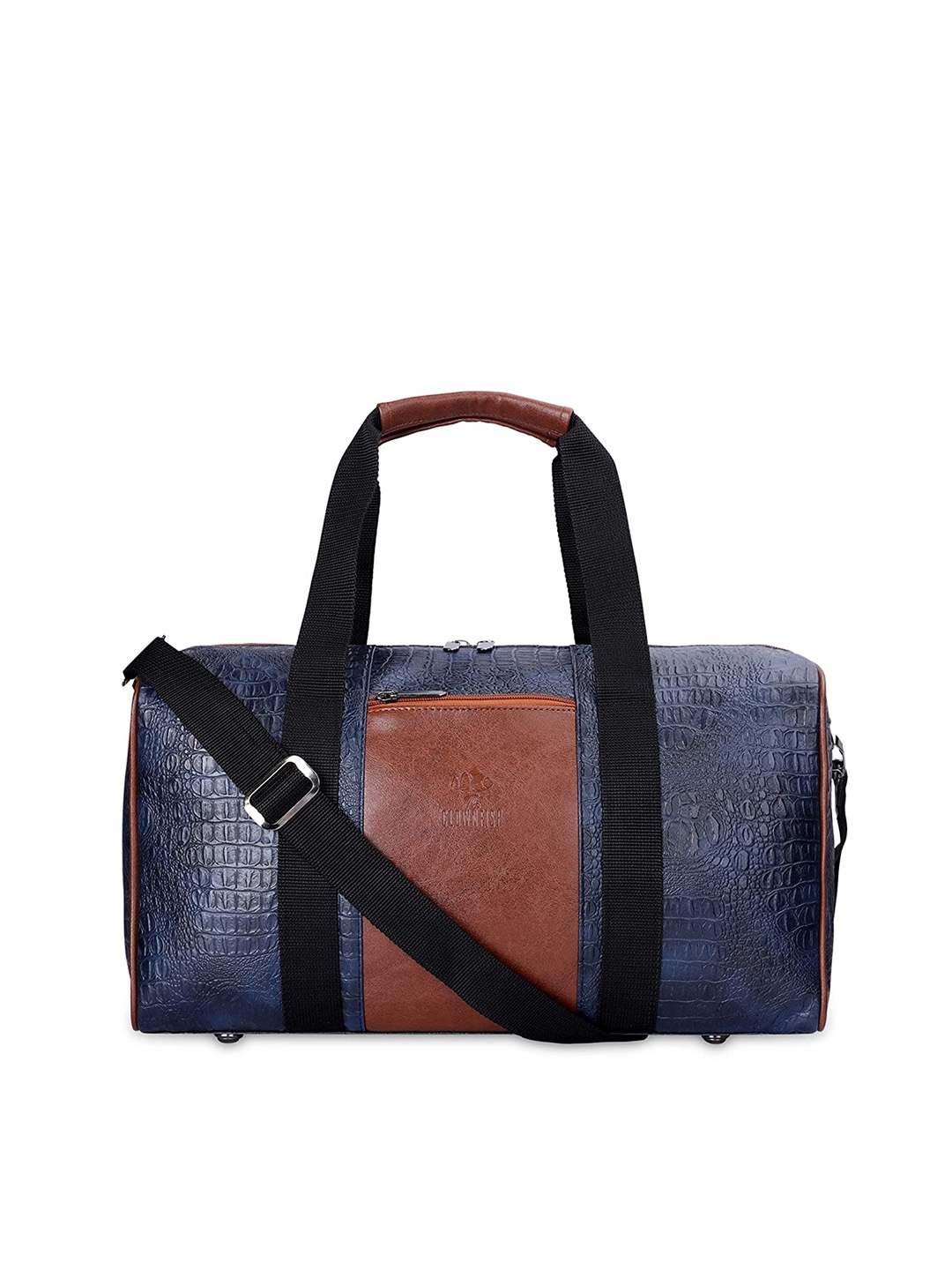 

THE CLOWNFISH Faux Leather Duffel Bag, Navy blue