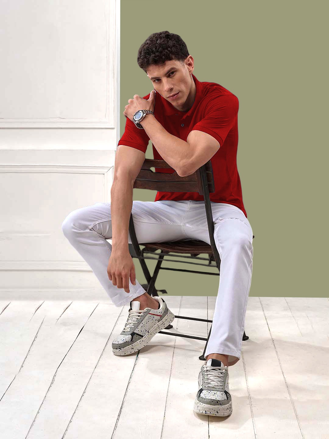 

LUX NITRO Polo Collar Anti Odour T-shirt, Red