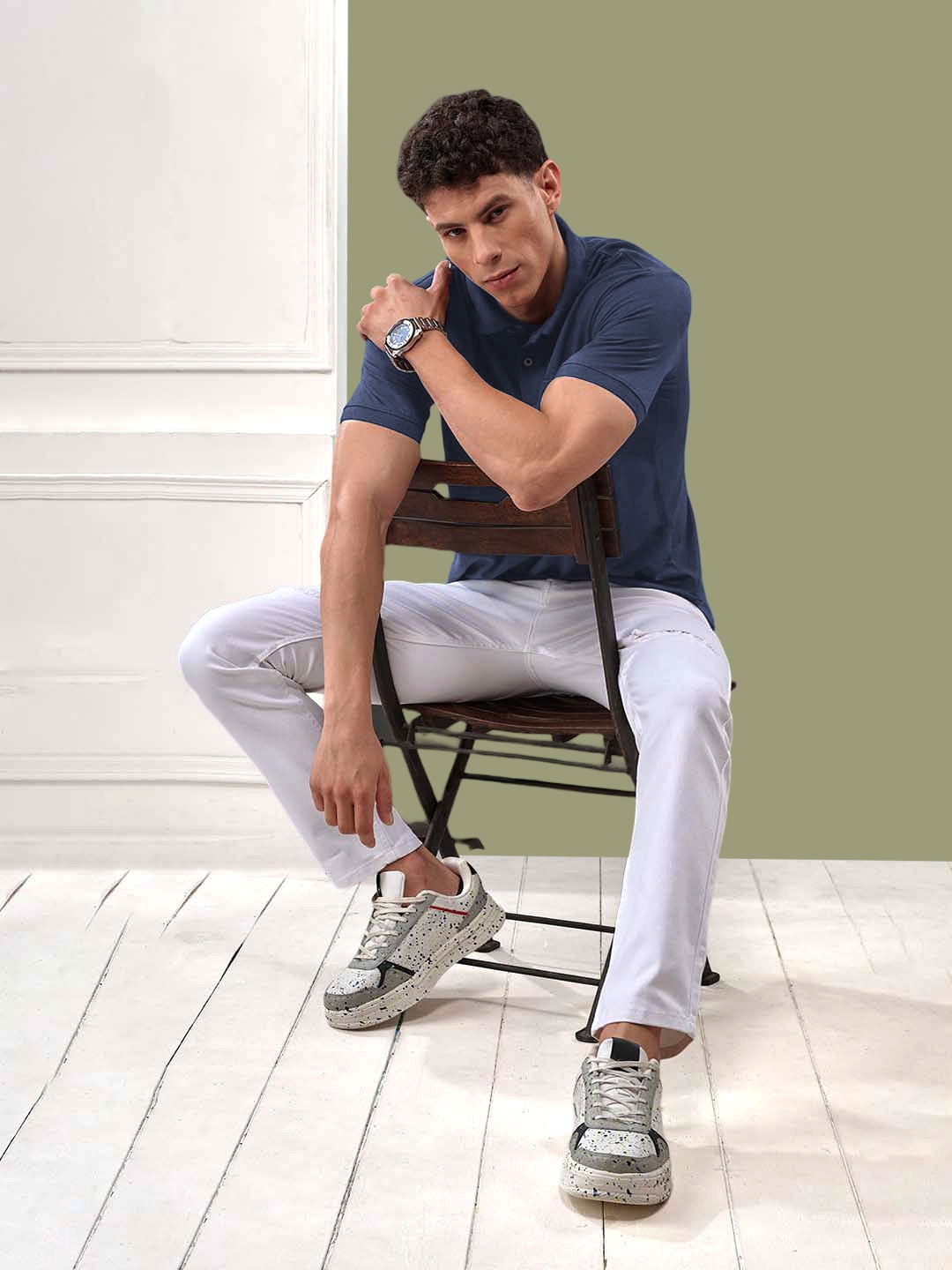 

LUX NITRO Polo Collar Anti Odour T-shirt, Navy blue